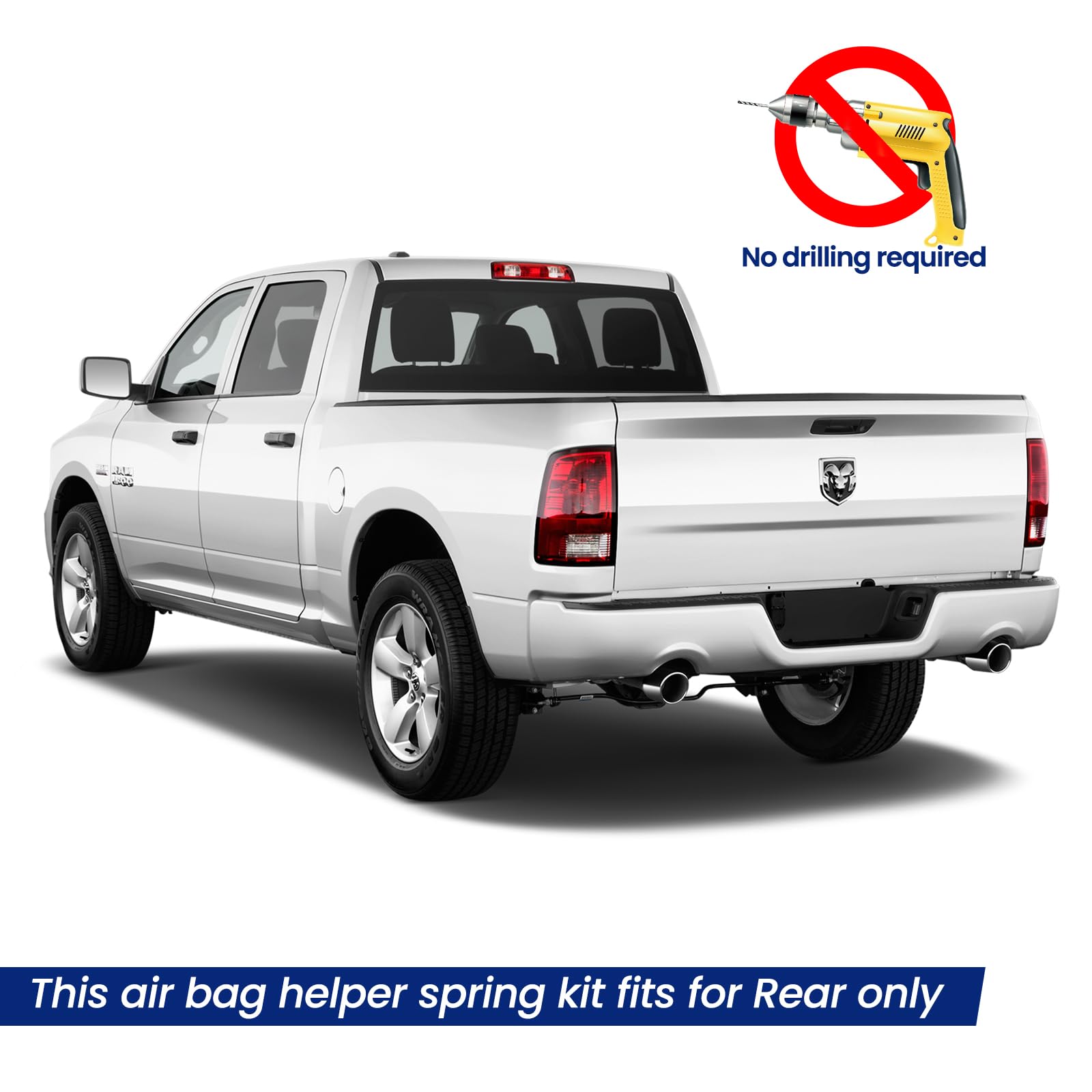 Heavy Duty Air Spring Bag Suspension Kit for 2009-2022 Ram 1500 & 1500 Classic Pickups - 1000 lbs Load Lift Leveling Air Ride Helper Spring Replacement - Perfect for Towing, Hauling & Off-Road Adventures