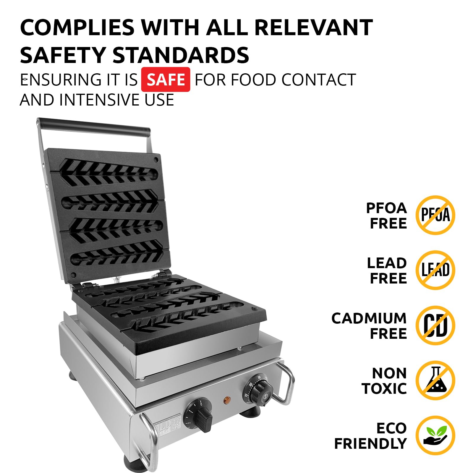 ALDKitchen Waffle Stick Maker - 4 Stick Waffle Machine with 110V for Homemade Belgian Waffles | Perfect for Breakfast, Parties & Kids Snacks | Non-Stick & Easy to Clean