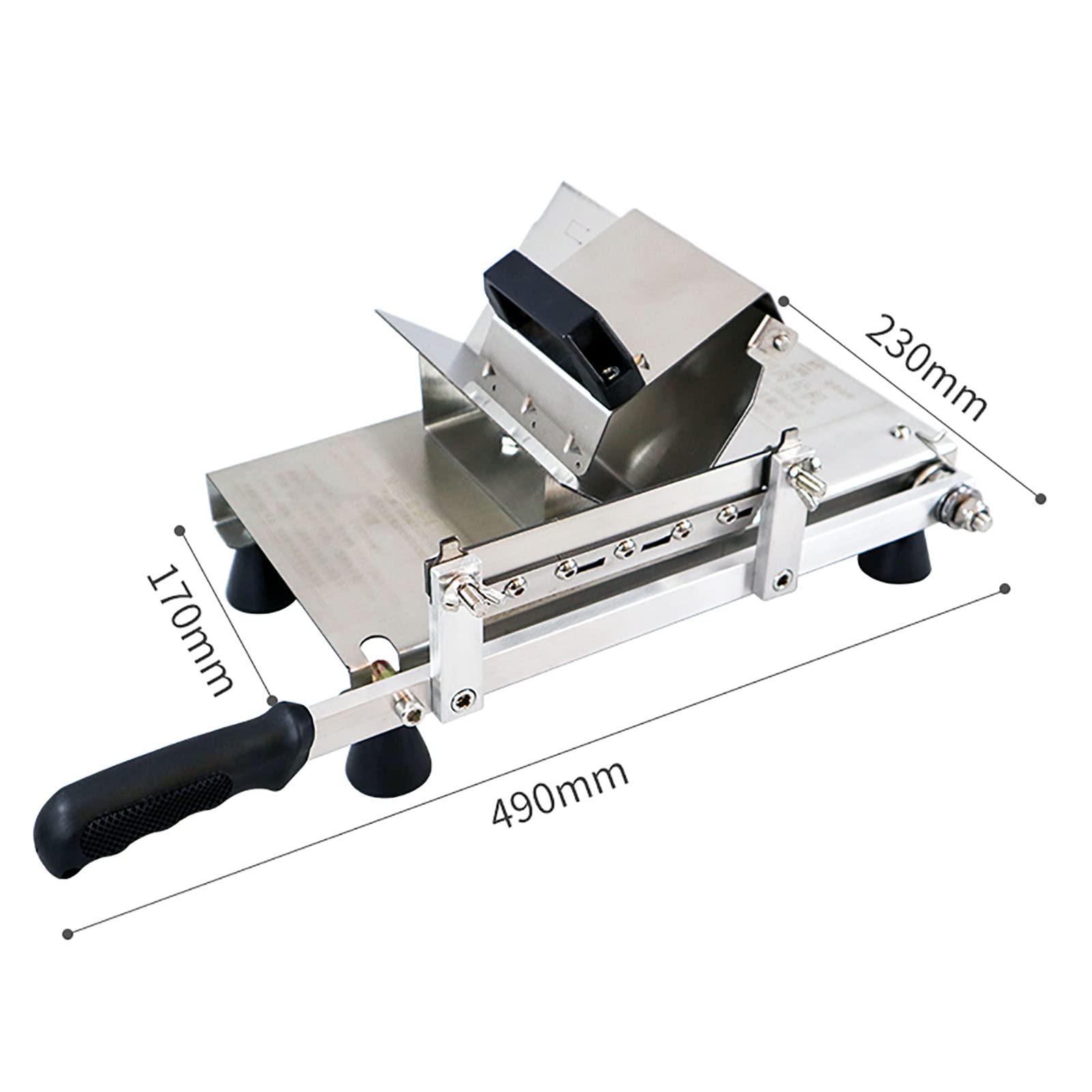 BJHYN Manual Meat Slicer - Adjustable 0.1-20mm Thickness for Beef, Mutton, Cheese - Stainless Steel Frozen Food Slicer - Perfect for Deli, Home Kitchen & Restaurant Use