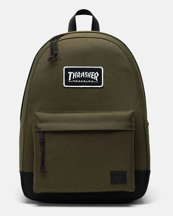 Herschel x Thrasher Classic XL Backpack - Ivy Green Waterproof Laptop Backpack for College, Travel & Work | Durable School Bag with USB Charging Port