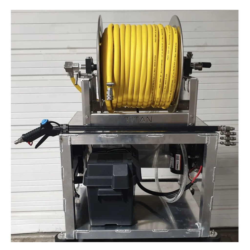 Midwest 12 Volt 100 PSI 5.3 GPM / 7.0 GPM Soft Wash System Mini Cyclone - Professional Pressure Washer for Home Exterior, Roof Cleaning & Vehicle Washing