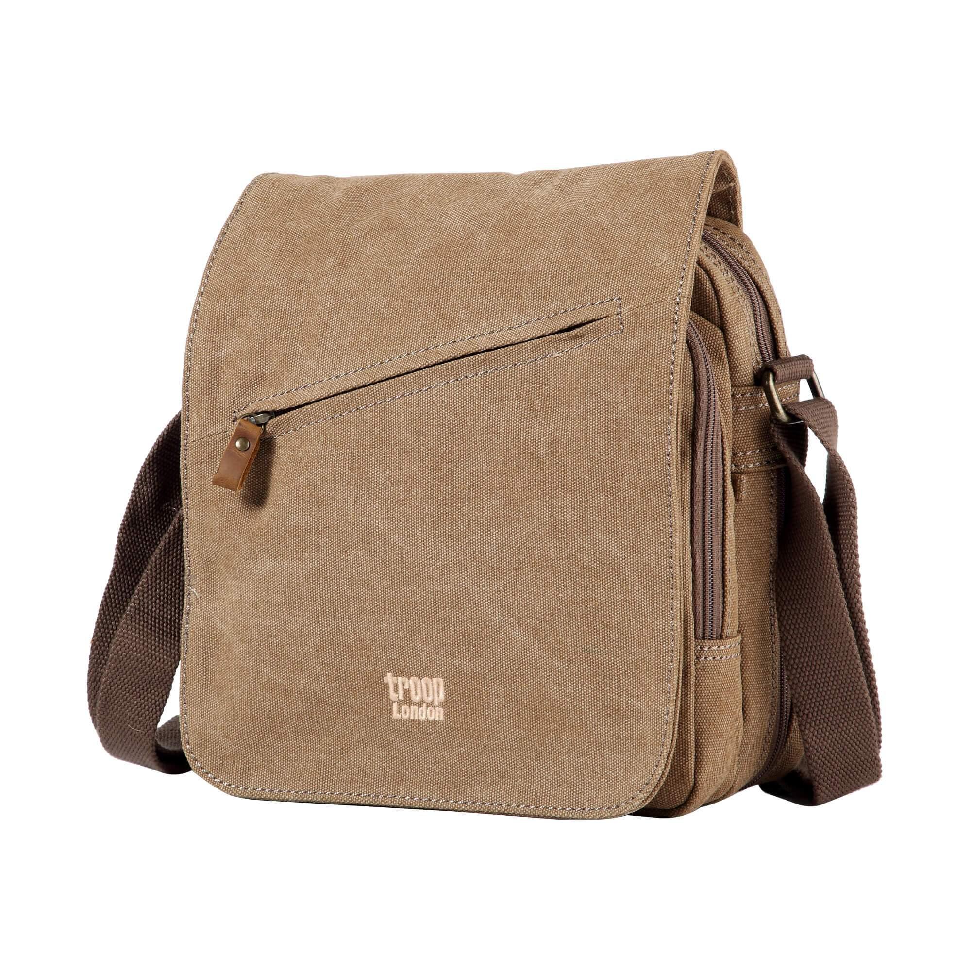Troop London Classic Canvas Crossbody Bag for Men & Women - Stylish & Durable Shoulder Messenger Bag for Travel, Work & Everyday Use