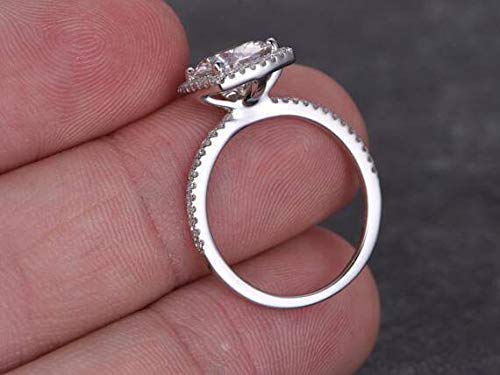1.50 Carat Halo Moissanite & Diamond Engagement Ring in 18k Gold Plating - Perfect for Proposals, Weddings & Anniversary Gifts