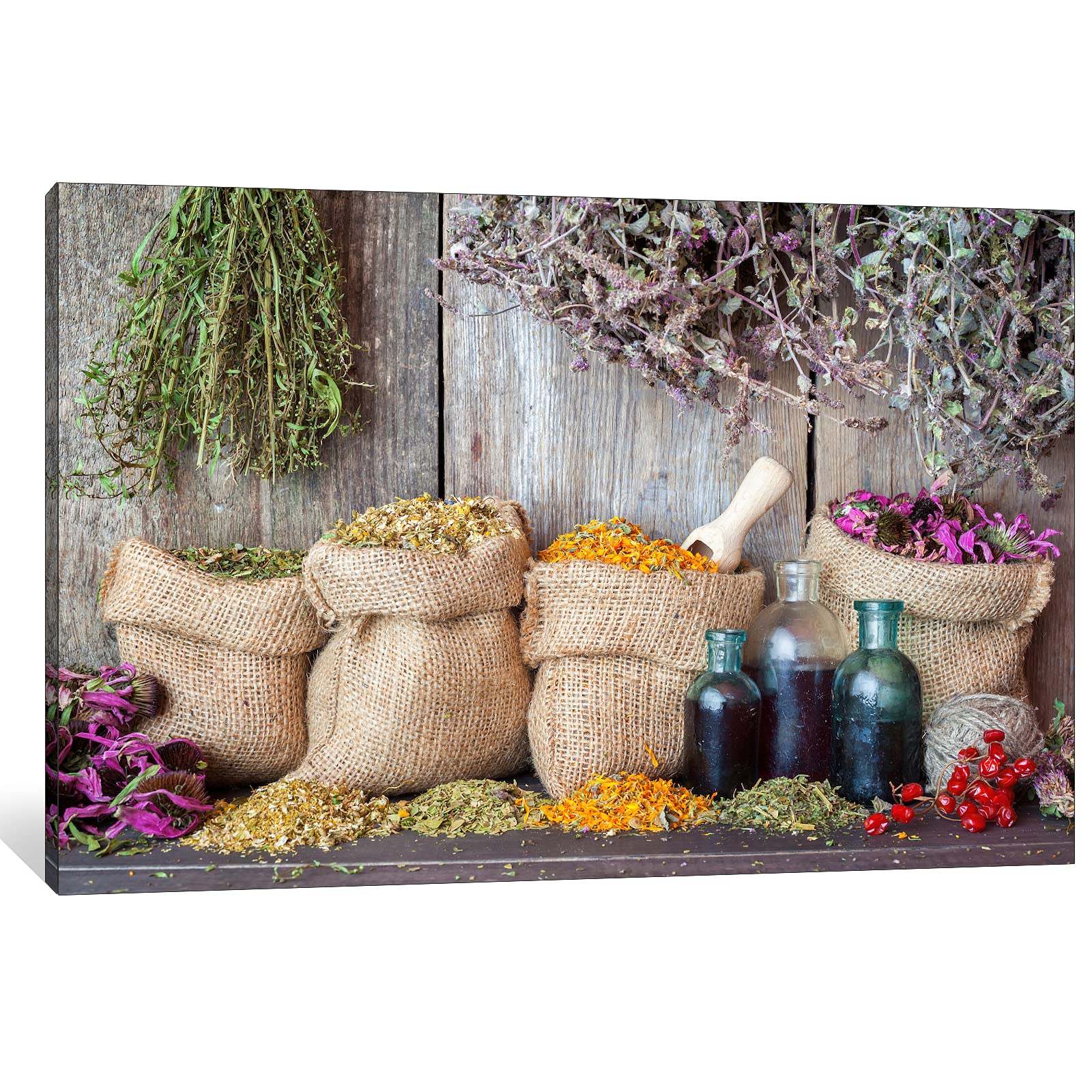 Modern Colorful Spices Kitchen Canvas Wall Art - 32x48 Inches Dining Room Decor, Handmade Painting for Home & Restaurant - Perfect for Farmhouse, Apartment & Cafe Decor