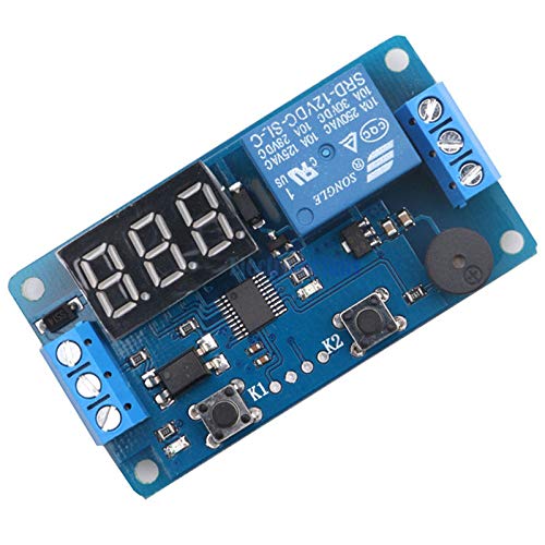 Digital LED Display Time Delay Relay Module Board DC 12V - Programmable Timer Switch for PLC Automation, Car Buzzer & Industrial Control | Perfect for DIY Projects, Home Automation & Electrical Systems