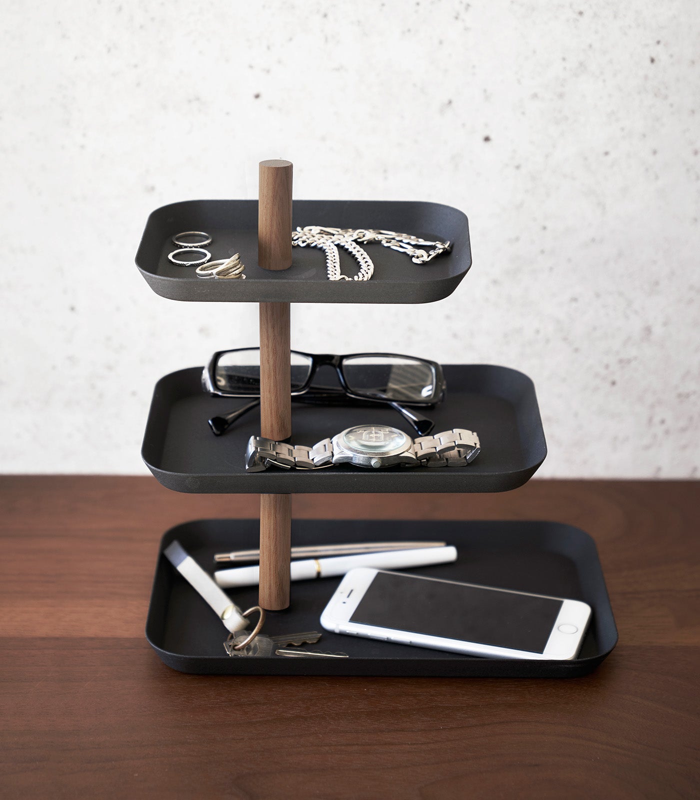 3-Tier Steel Accessory Tray - Organize Jewelry, Makeup & Small Items - Perfect for Vanity, Bathroom & Bedroom Storage