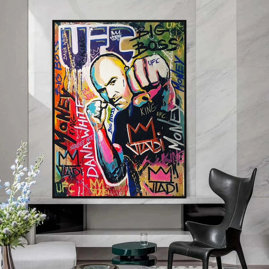 UFC Fighting Boxer Canvas Wall Art - Premium MMA Sports Decor for Gym, Man Cave & Home Office - Perfect Gift for Fight Fans