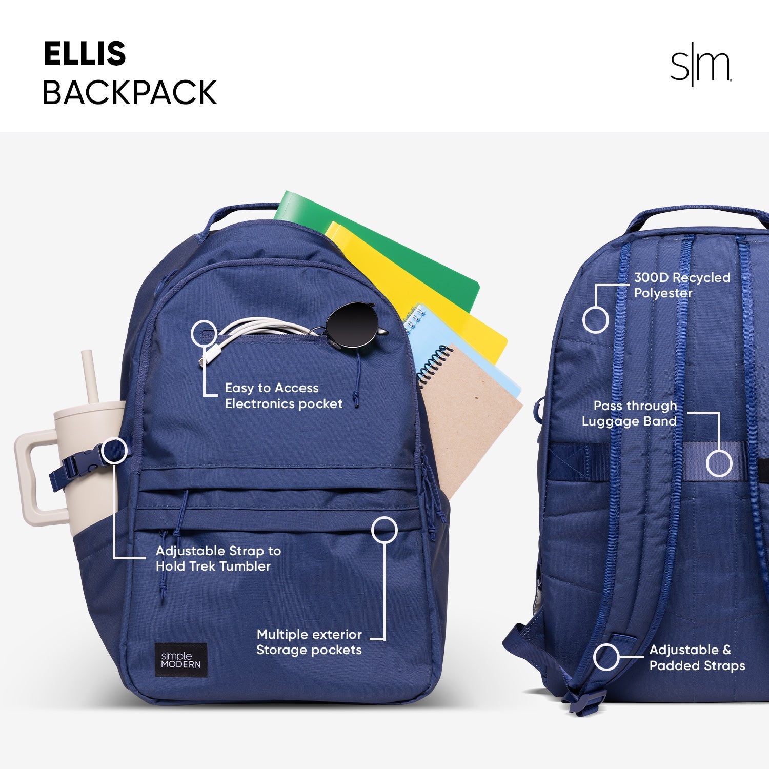 Ellis 25L Backpack - Lightweight Durable Travel Backpack for Men & Women - Perfect for Hiking, Camping, School and Daily Commute