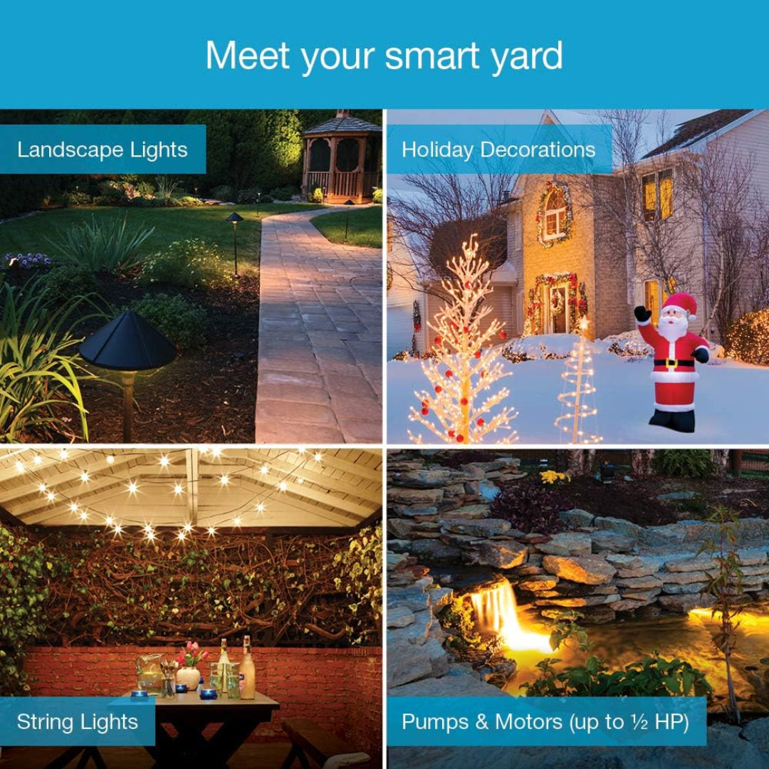 Lutron Caséta Weatherproof Outdoor Smart Plug On/Off Switch - PD-15OUT-BL | Smart Home Landscape & String Light Control | Black | Perfect for Patio, Garden & Holiday Decorations