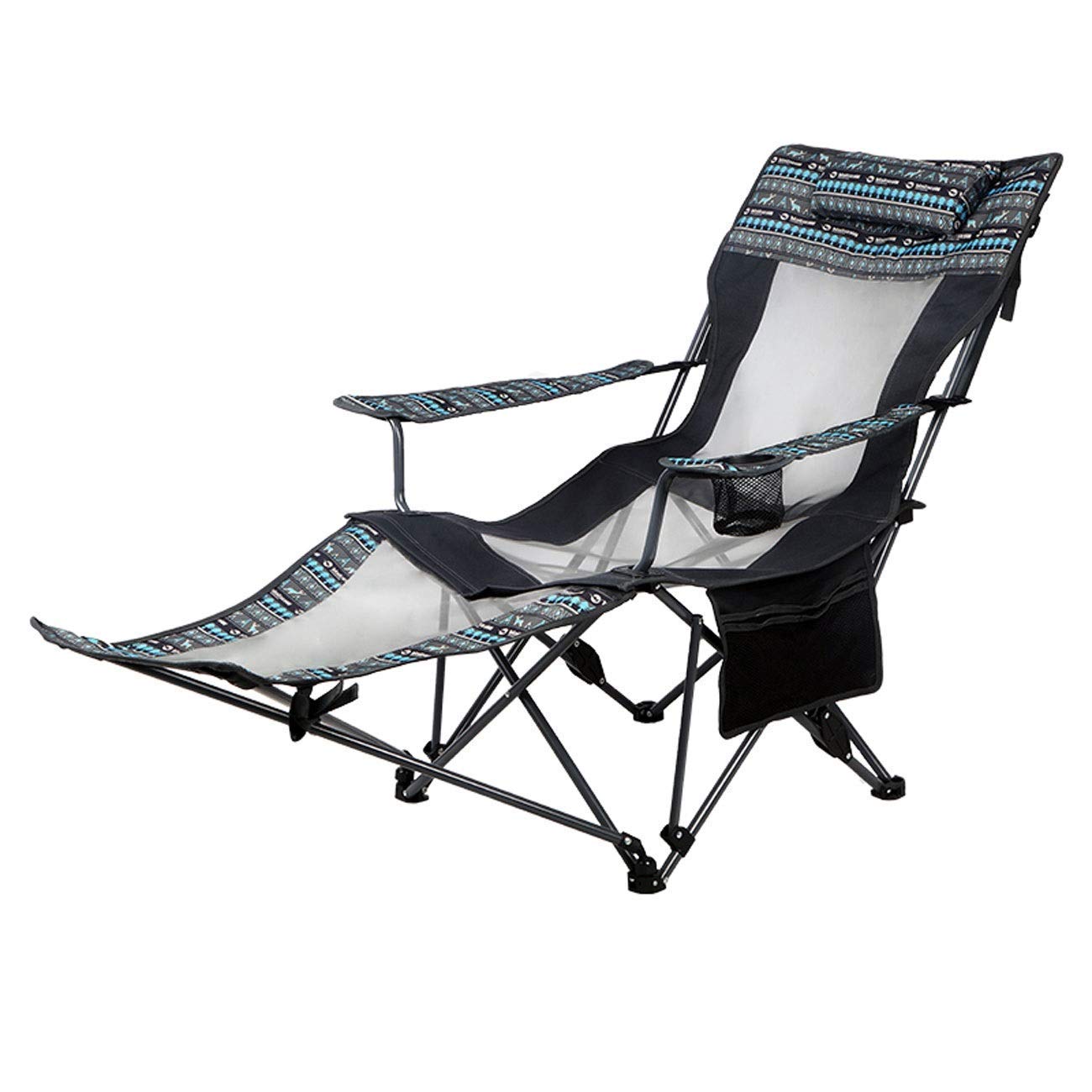 SGSG Portable Folding Reclining Camping Chair - Adjustable Outdoor Leisure Chair for Camping, Beach, Picnic, Backyard & Lunch Break Napping