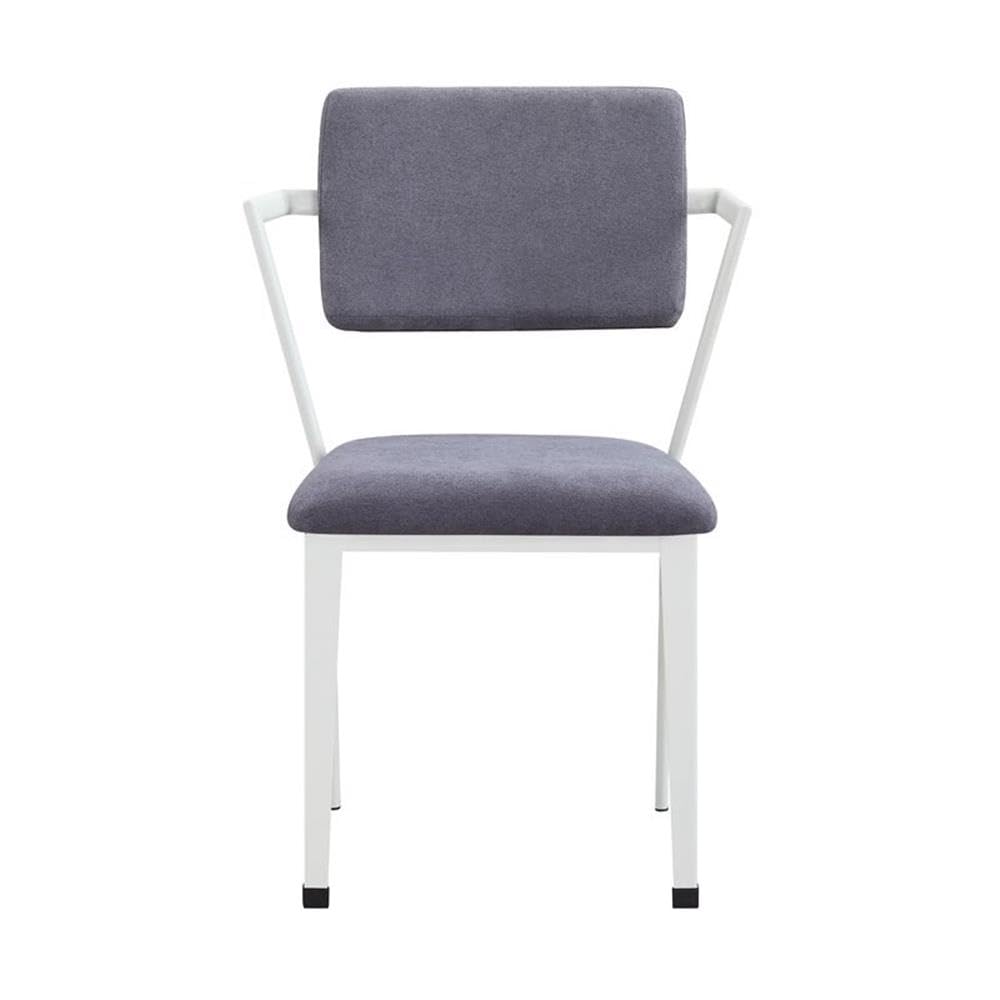 Acme Cargo Fabric Upholstered Dining Arm Chairs - Set of 2, Gray & White - Perfect for Kitchen, Dining Room & Home Office Seating