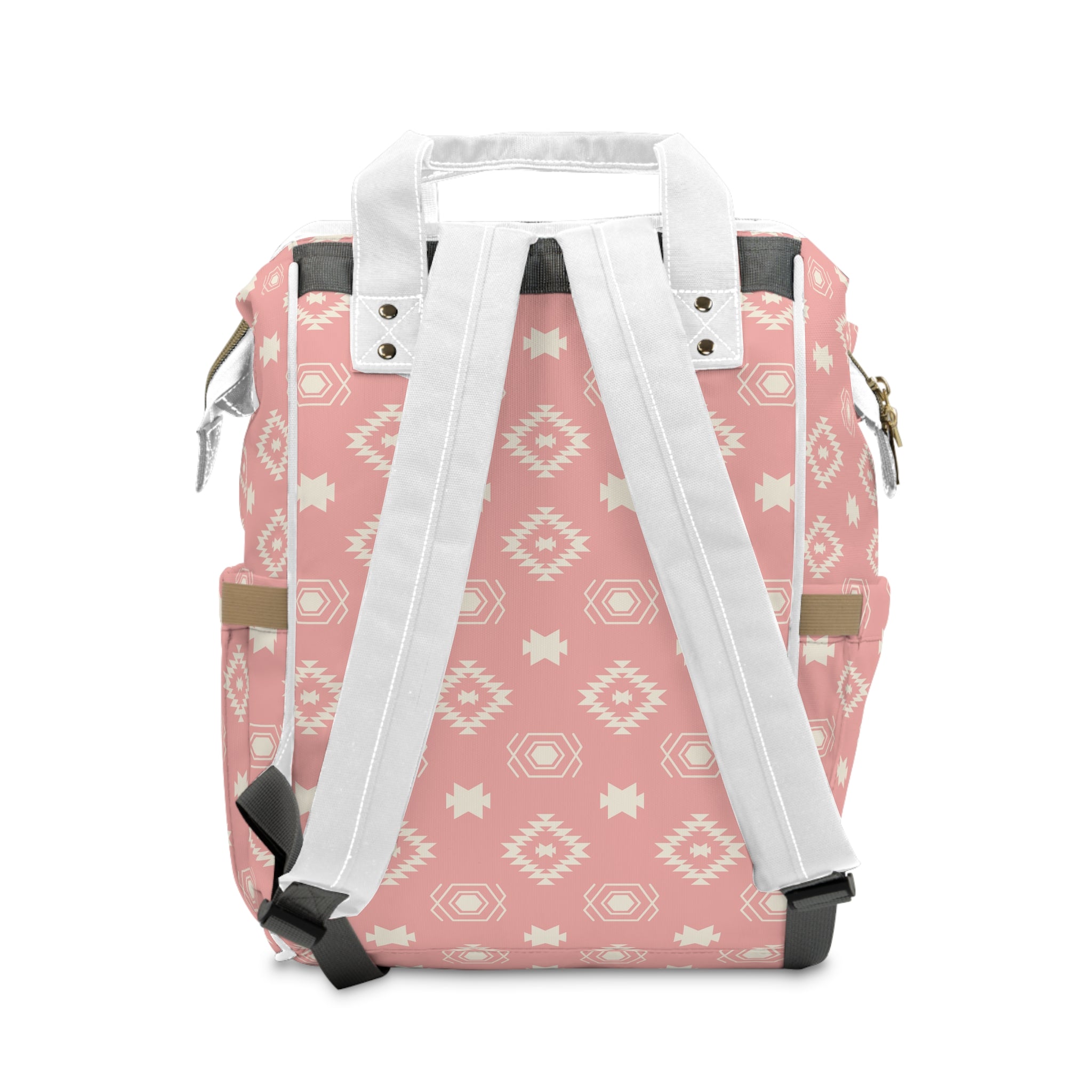 Stylish Pink Southwestern Diaper Backpack for Moms - Large Multifunctional Baby Bag with Insulated Bottle Pocket & Changing Pad - Perfect for Travel, Hospital Visits & Daily Parenting Essentials