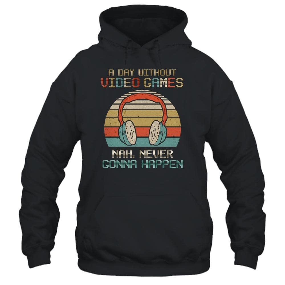 BigClassy Funny Gaming T-Shirt & Hoodie for Teenagers - A Day Without Video Games Gamer Apparel - Perfect for Gaming Events, Birthday Gifts & Casual Wear