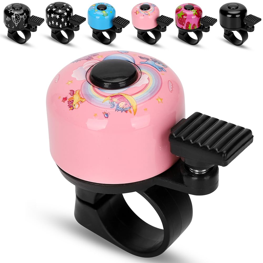 Loud 120dB Kids Bike Bell - Classic Mini Bicycle Bell for Boys, Girls & Adults - Crisp Clear Sound for MTB, BMX, City Bikes & Scooters - Cool Bike Accessories for Safe Cycling & Outdoor Adventures