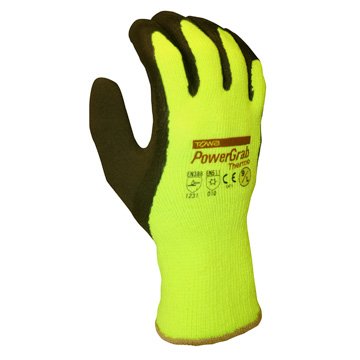 Towa Powergrab Thermo Hi-Vis Gloves - Large Size (PG391-LG) - High Visibility Winter Work Gloves for Construction, Outdoor & Safety Use