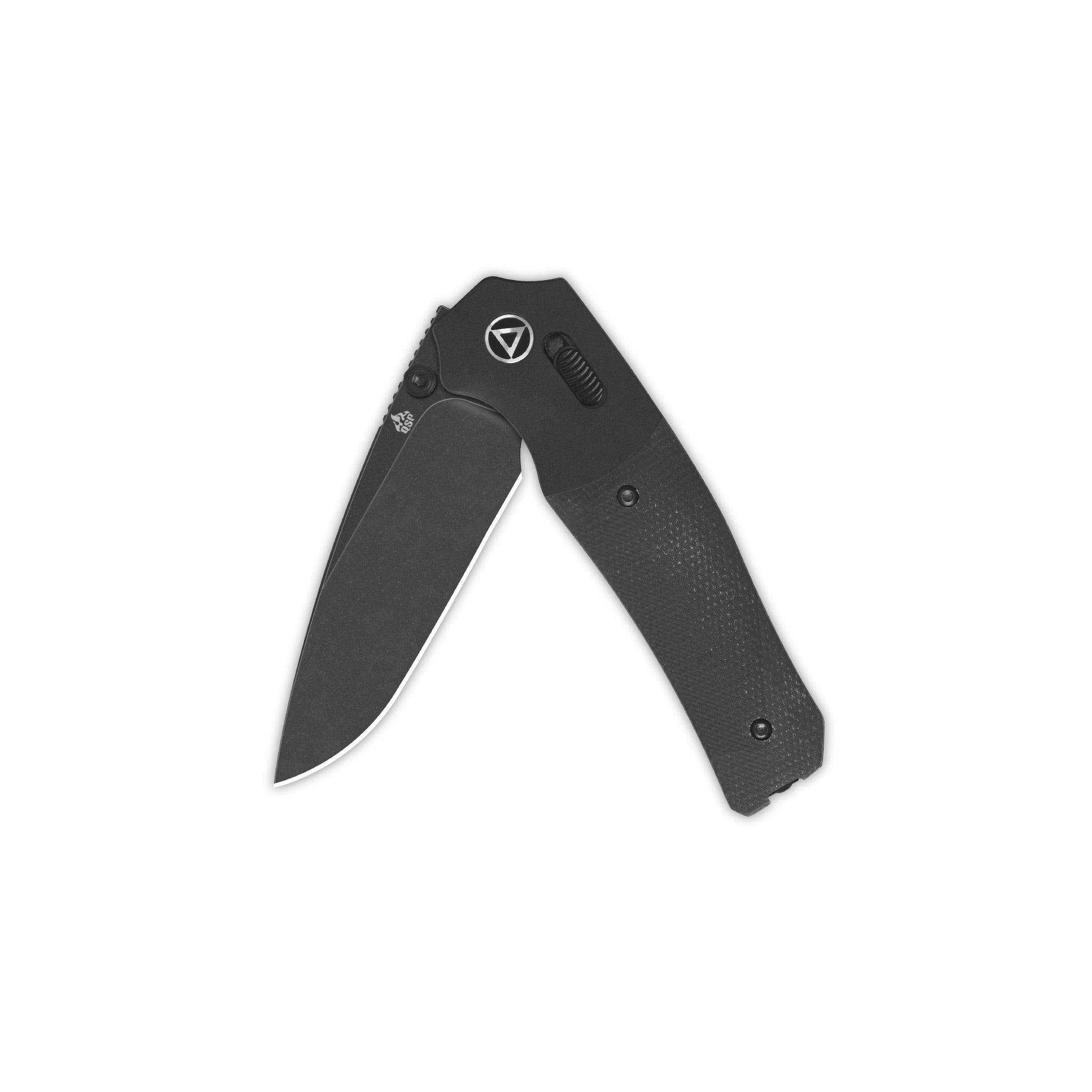 QSP Vault Glyde Lock Pocket Knife - 14C28N Stainless Steel Blade & Black Micarta Handle - EDC Folding Knife for Camping, Hiking, and Outdoor Adventures