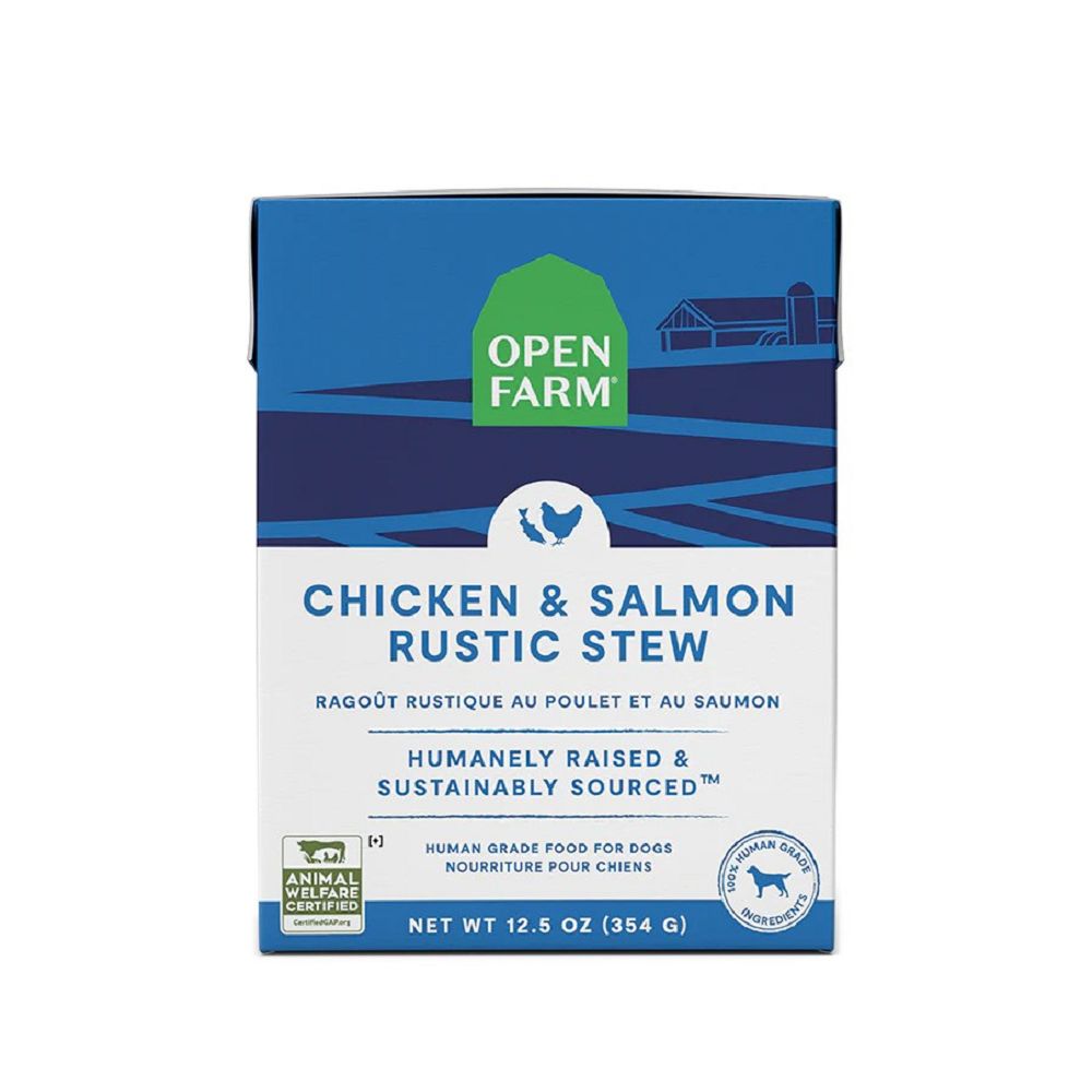 Premium Chicken & Salmon Rustic Stew Dog Food Pouches - Grain-Free, High-Protein Wet Dog Food for Small & Medium Breeds - Perfect for Travel, Hiking & Outdoor Adventures