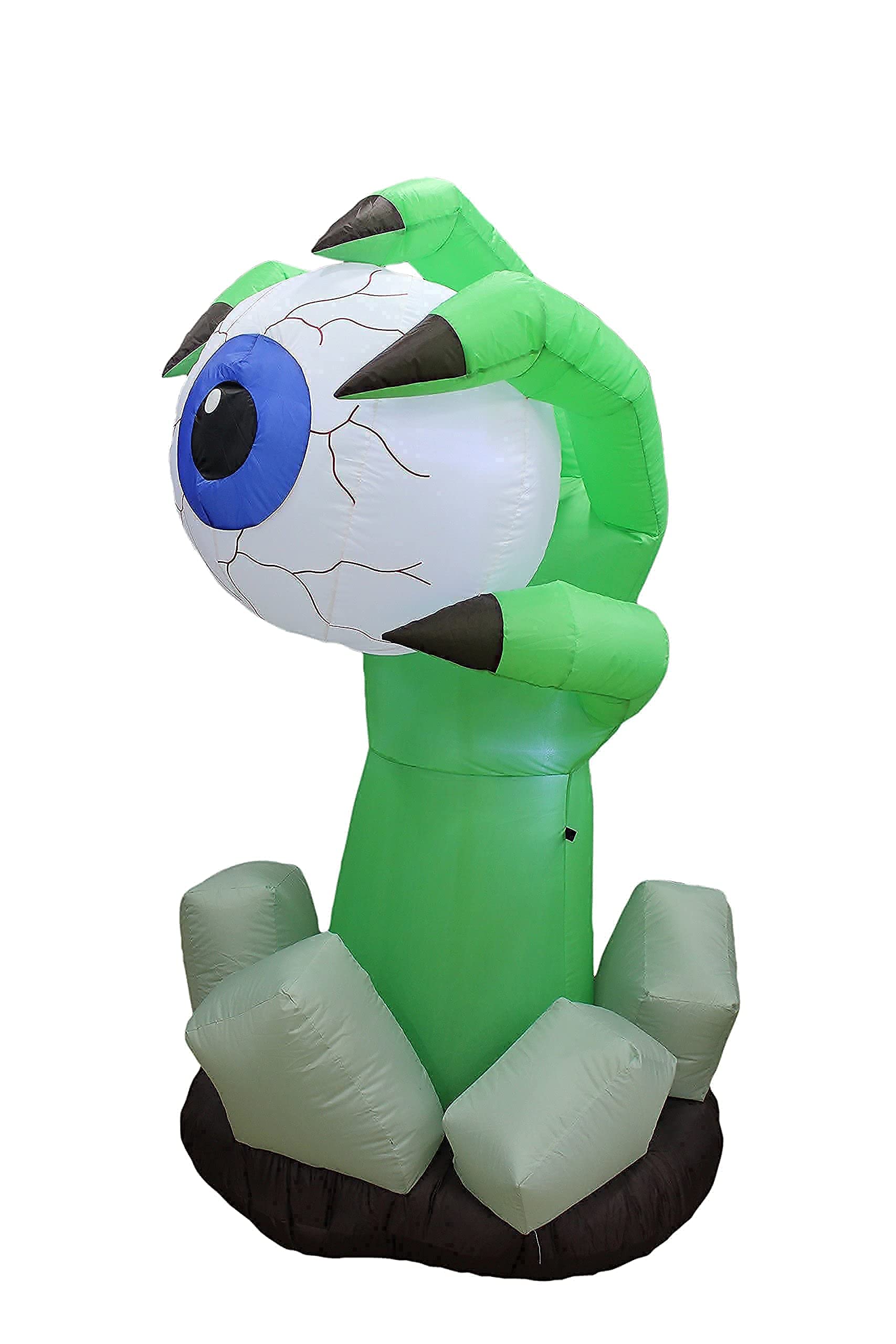 Halloween Party Decorations Bundle - 6ft Inflatable Monster Hand with Eyeball & 7.5ft LED Inflatable Pumpkin Patch for Indoor Outdoor Decor | Spooky Yard Haunt, Halloween Party Supplies, Trick or Treat Display