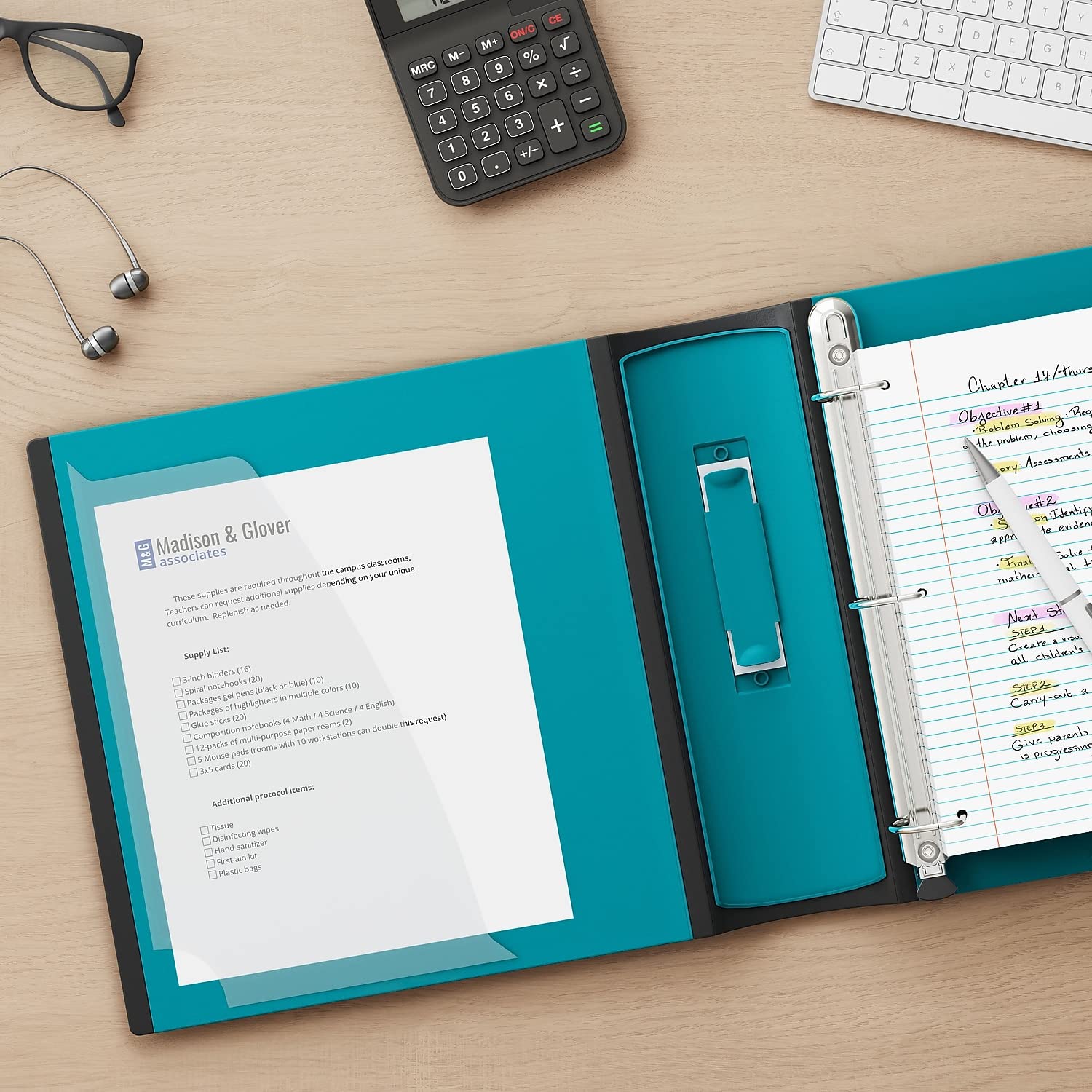 STAPLES Better Binder 2-Inch Teal - Durable 3-Ring Binder for School, Office & Home Organization | Perfect for Reports, Documents & Presentations