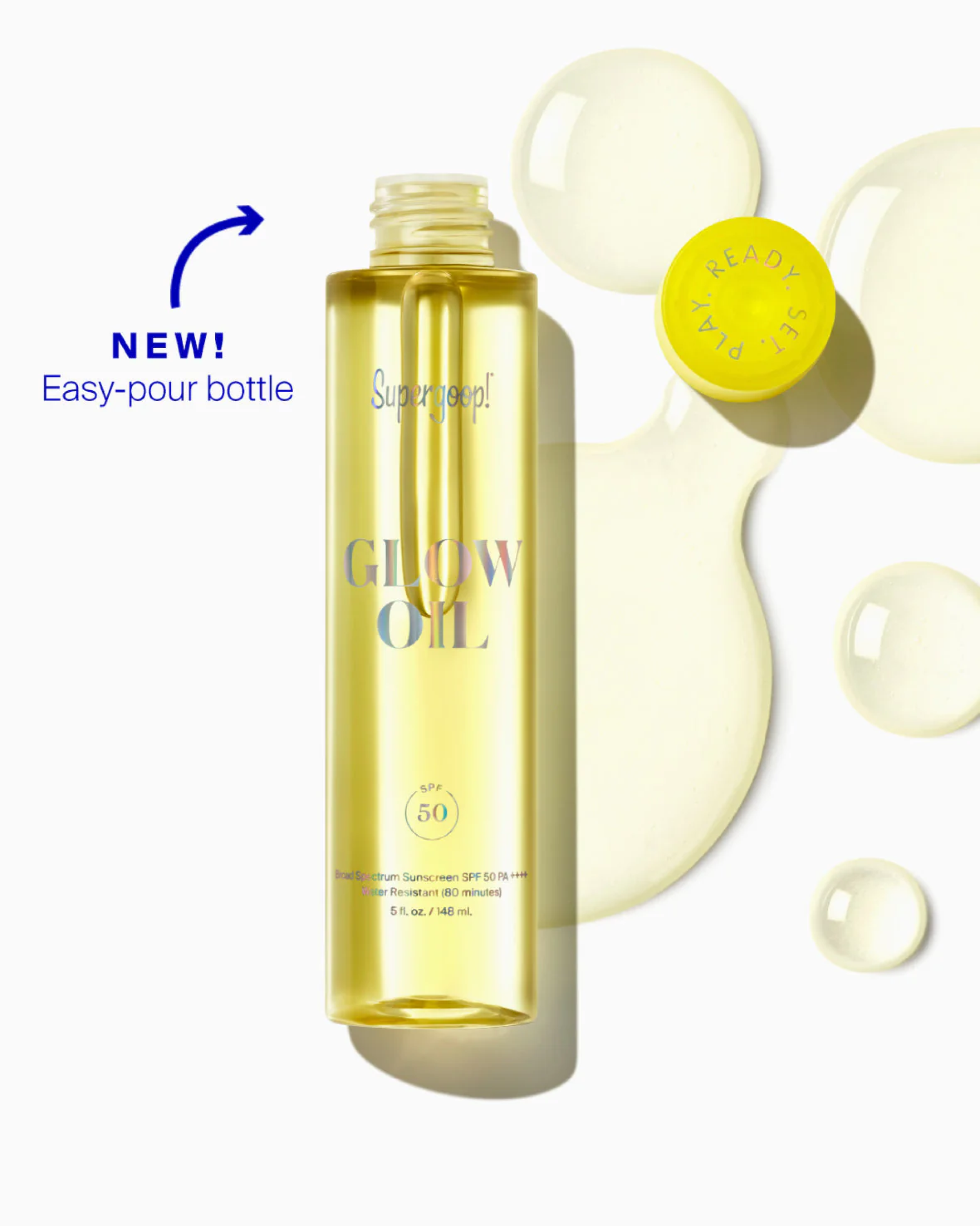 Supergoop! Glow Oil SPF 50 Sunscreen - Hydrating & Shimmering Face & Body Sun Protection - Perfect for Beach Days, Pool Parties & Summer Outdoor Activities