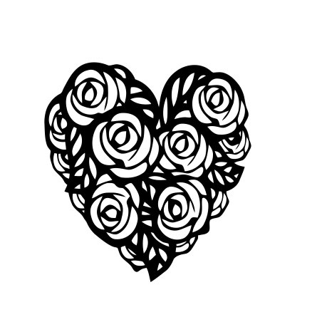 JS Artworks Black Rose Heart Vinyl Decal Sticker - Waterproof & Durable for Cars, Laptops, Windows - Perfect for Home Decor, DIY Projects & Gift Giving
