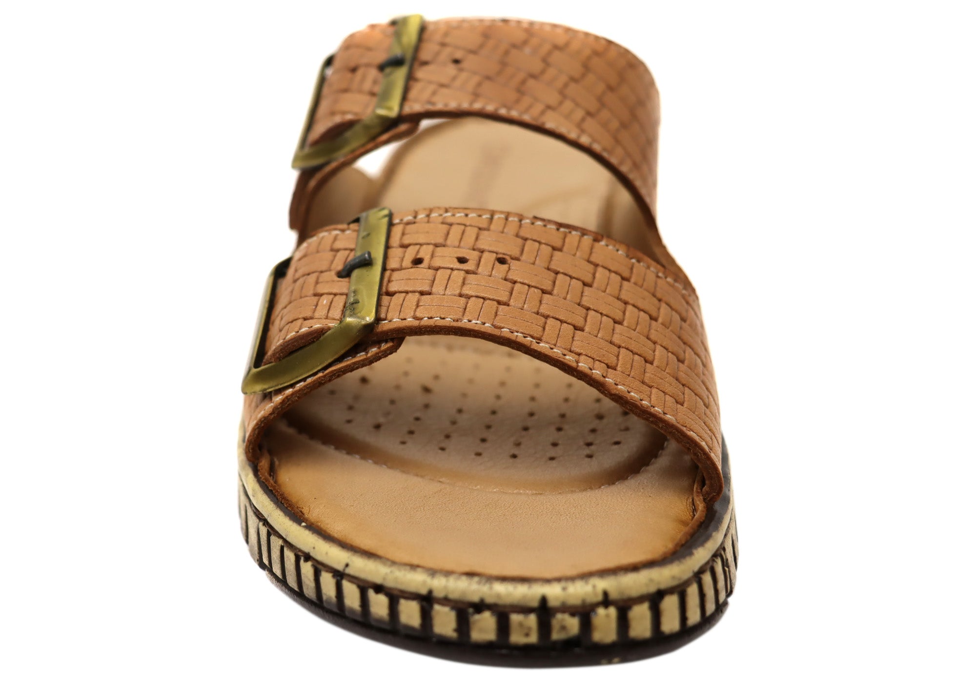Orizonte Relaxa Women's European Leather Adjustable Slides Sandals - Comfortable Summer Casual Shoes for Beach, Poolside & Home Wear