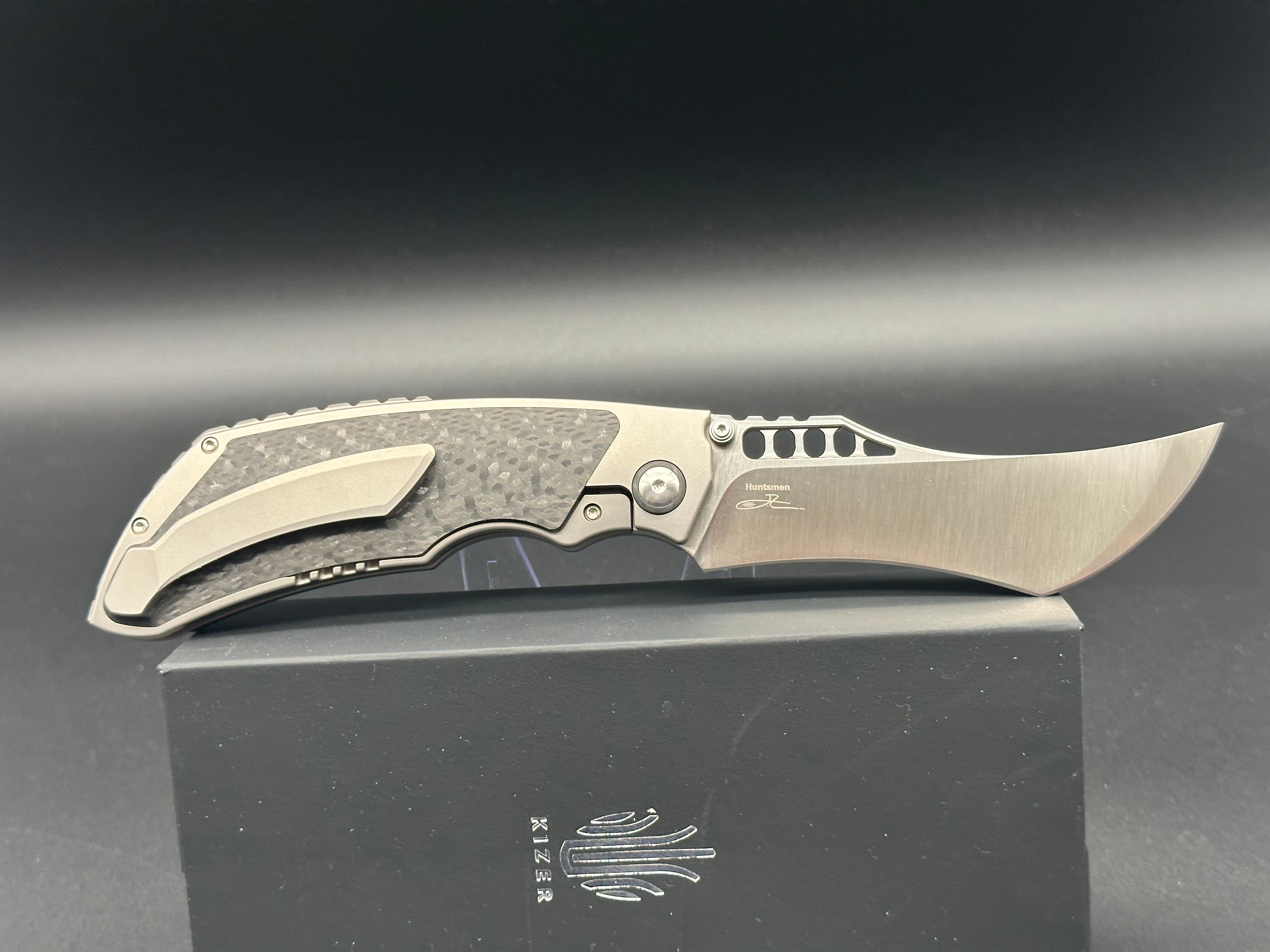 KIZER James Lowe Huntsmen Folding Pocket Knife - Premium EDC Tactical Knife for Camping, Hiking, and Outdoor Survival Gear