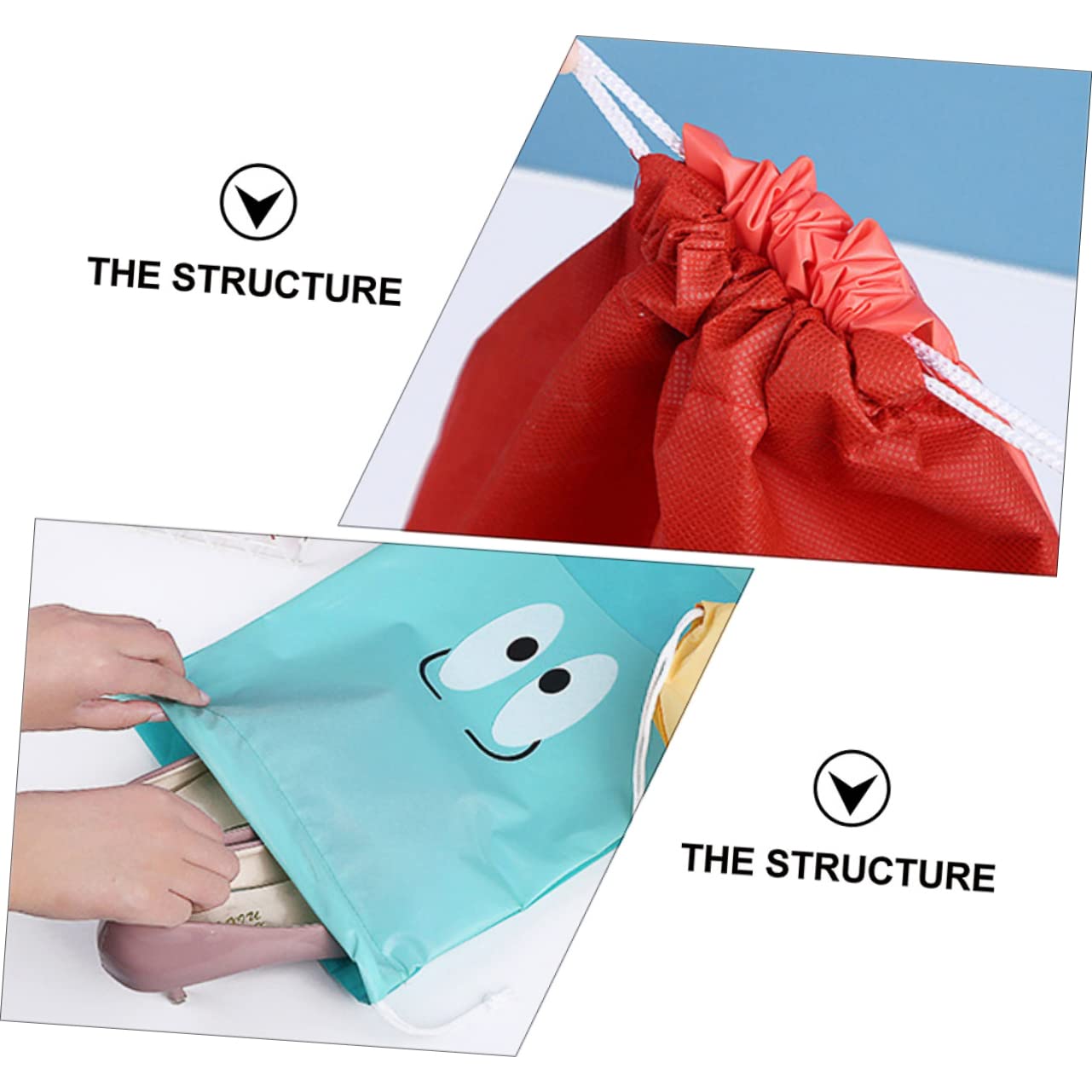 PACKOVE 8-Piece Transparent Shoe Storage Bags with Drawstring & Vacuum Seal - Hanging Dustproof Travel Organizer for Shoes, Clothes & Duvets - Foldable Clear Plastic Storage Boxes with EVA Front (Perfect for Travel, Moving & Home Organization)