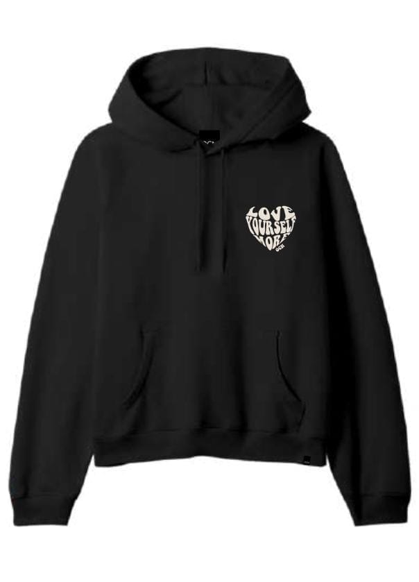 Women's Toji 601U8 Black Hooded Kangaroo Pocket Sweatshirt - Cozy Casual Wear for Fall & Winter, Gym, and Outdoor Activities