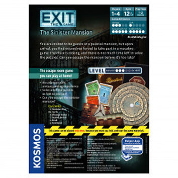 Exit: The Sinister Mansion - Escape Room Board Game for Adults & Teens | Horror Strategy Game for Family Game Night & Halloween Parties