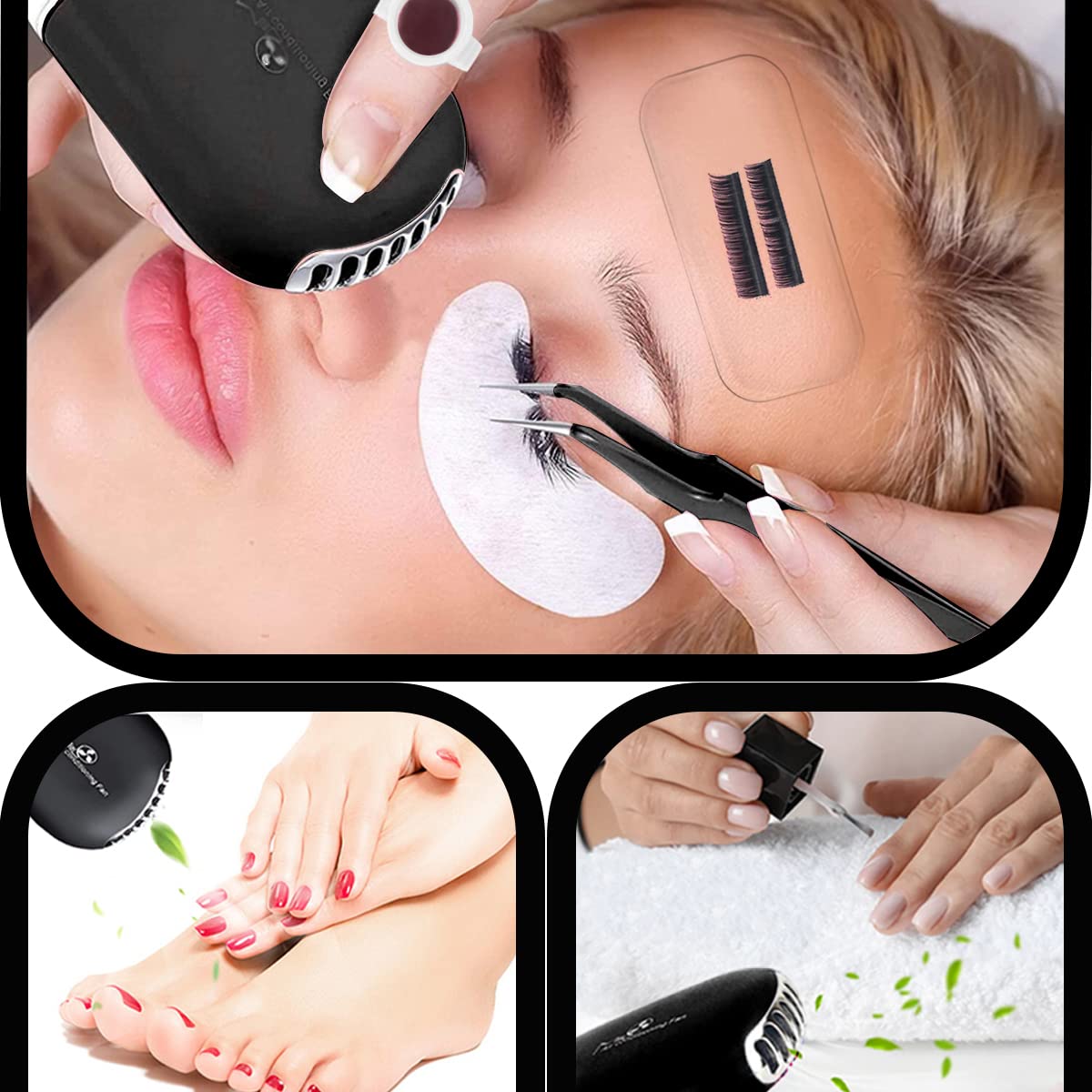 Professional Eyelash Extension Kit with Mannequin Head & Removable Eyelids - Includes USB Lash Fan, Individual Lashes, Shampoo Brush & Glue - Perfect for Beginners & Salon Training - At-Home & Professional Use