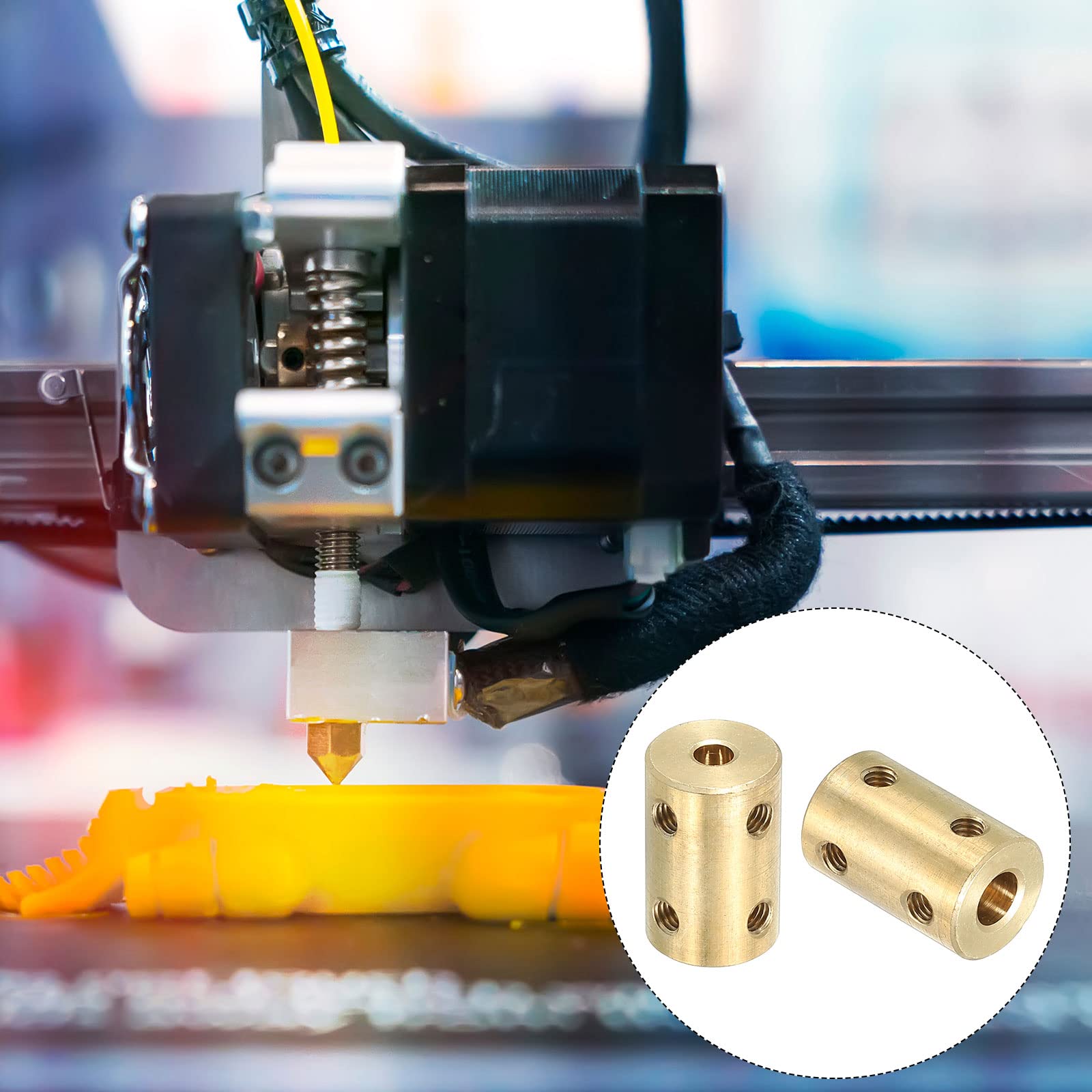PATIKIL 7mm to 7mm Bore Rigid Shaft Coupler Connector - L22 x D14mm Motor Shaft Joint with Screws for 3D Printers, CNC Machines, Robotics (4-Pack) - Perfect for Precise Motion Control & DIY Projects