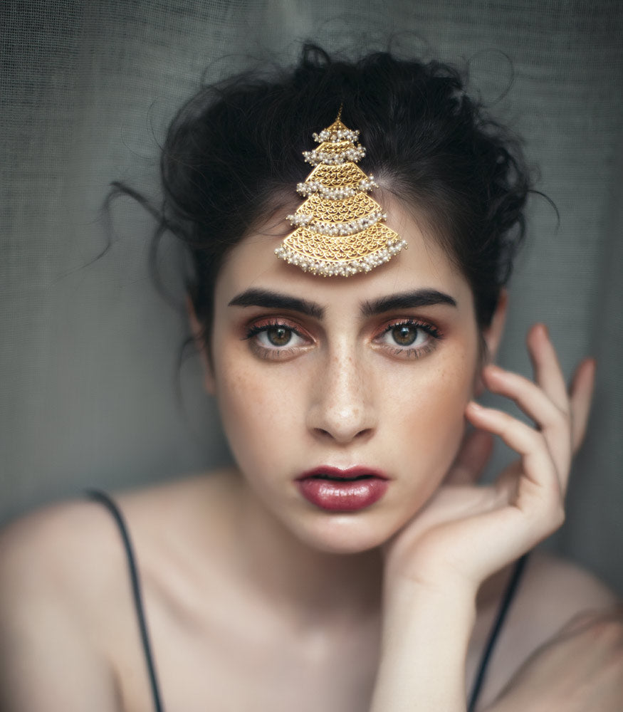 Cleopatra Allure Maang Tikka - Exquisite Indian Forehead Jewelry for Weddings, Festivals & Special Occasions | Perfect Bridal Accessory & Cultural Fashion Statement