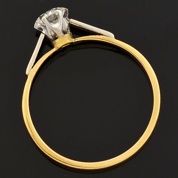Exquisite Edwardian 18K Gold & Platinum Diamond Engagement Ring - 0.40 Carat Vintage Bridal Jewelry for Proposal & Wedding Ceremony