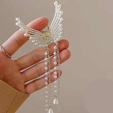 Pearl Butterfly Hair Clips for Women | Wedding Hair Accessories for Bridal & Party