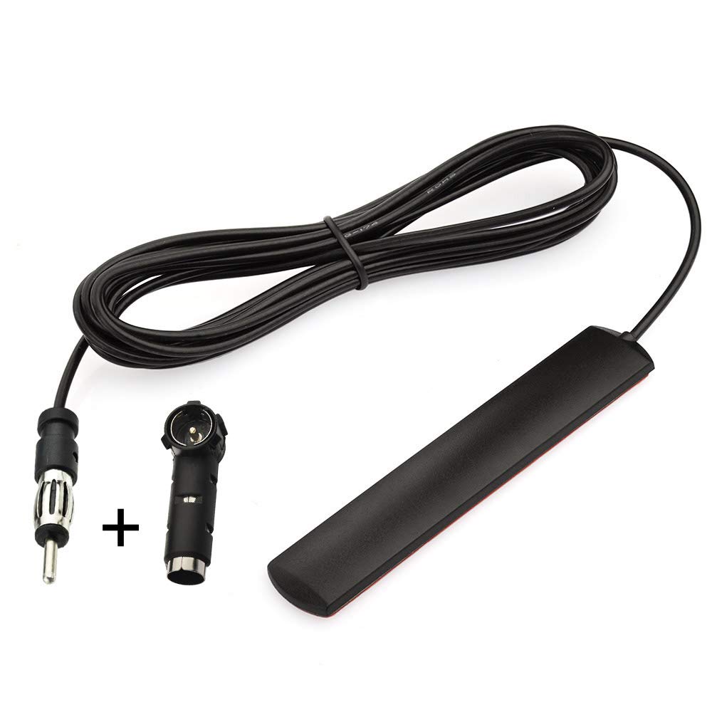 Eightwood Car Stereo FM Radio Antenna - Hidden Windshield Antenna with DIN Plug & ISO Adapter for Car Truck Stereo Receiver | HD Radio Reception | Easy Installation for DIY Car Audio Upgrade