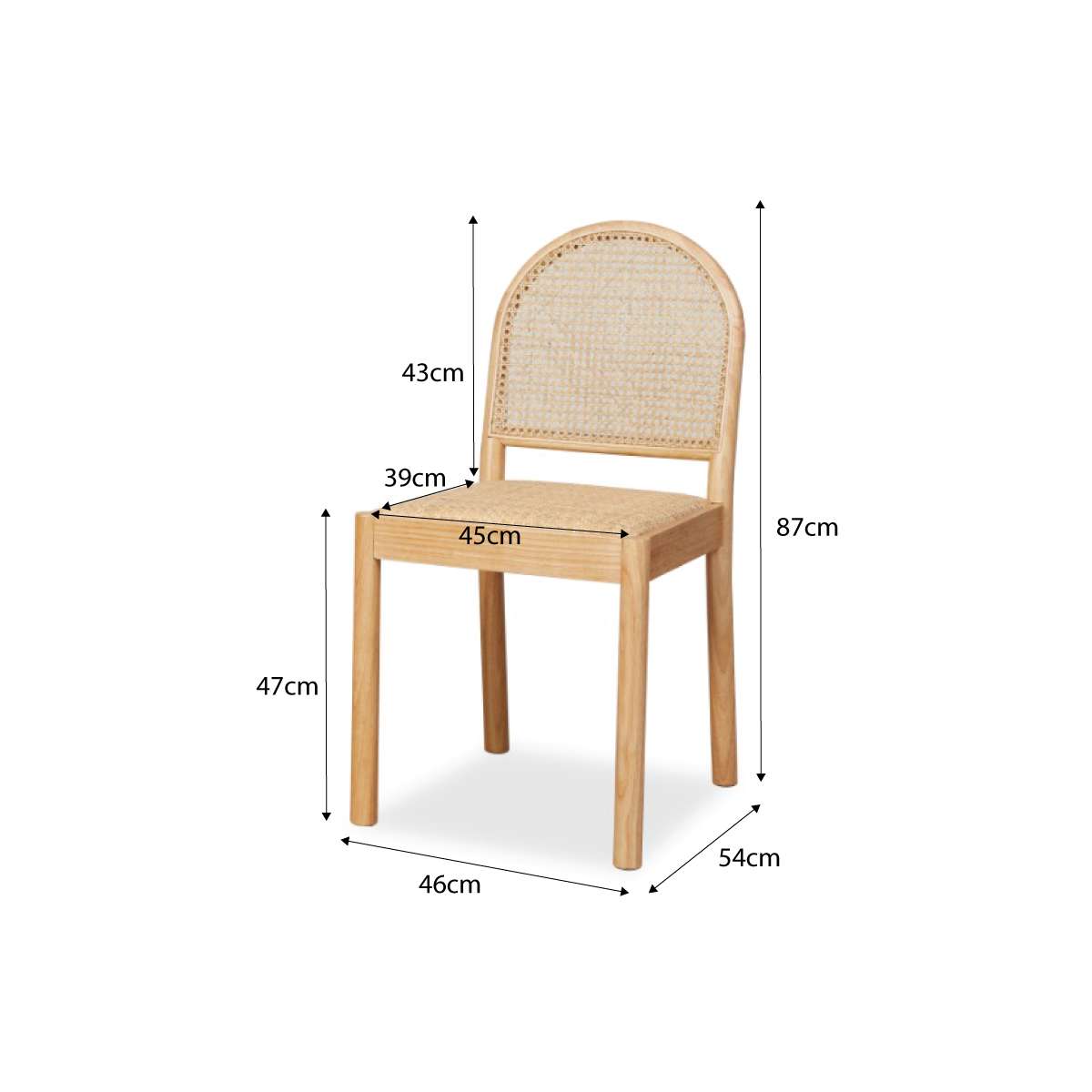 Mateo Dining Chair Set of 6 - Natural Wooden Chairs for Kitchen, Dining Room & Home Decor | Modern Farmhouse Style Seating