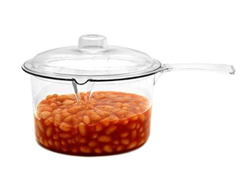 Easycook Microwave Sauce Pan - Clear Polycarbonate 500ml & 600ml Options - Microwave Safe & Durable Cooking Pot with Lid - Perfect for Heating Sauces, Soups, and Leftovers in the Microwave