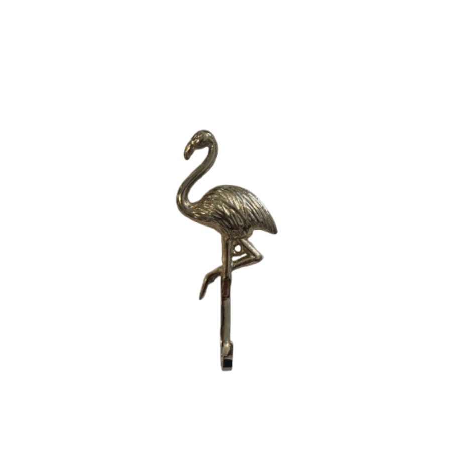 Small Brass Flamingo Hook - Decorative Wall Hooks for Keys, Jewelry & Home Decor | Perfect for Bathroom, Bedroom & Entryway Organization