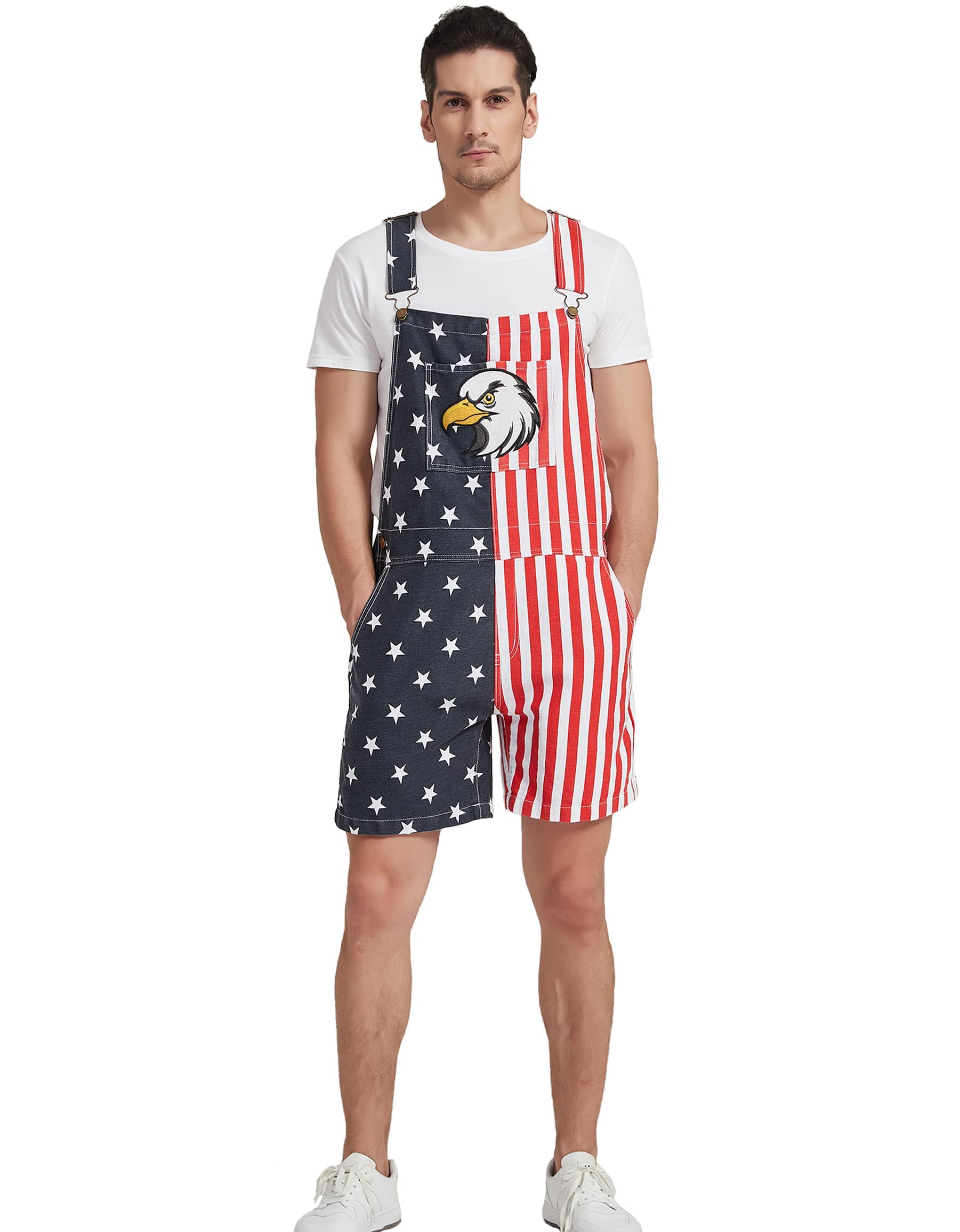 OeyFnbmO Unisex Overalls Shorts - Printed Bib Coveralls for Men & Women | Summer Jumpsuit Outfits | Couple Matching Gifts for Beach, Festival & Outdoor Activities
