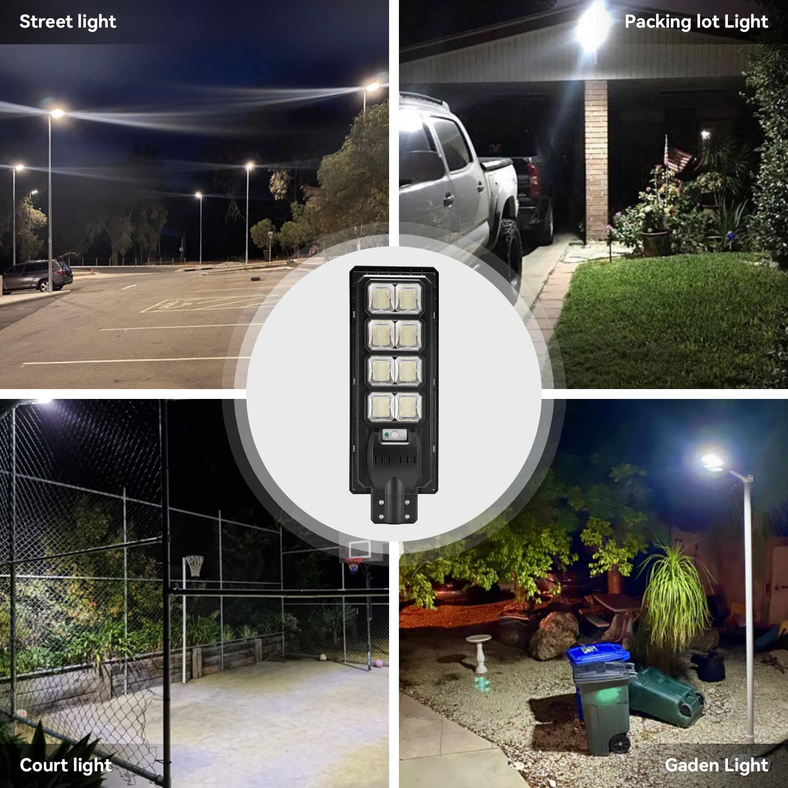 200W LED Solar Street Light - 360 High Lumens Solar Powered Outdoor Security Light with Dusk to Dawn Sensor | Perfect for Driveways, Pathways, Gardens & Parking Lots