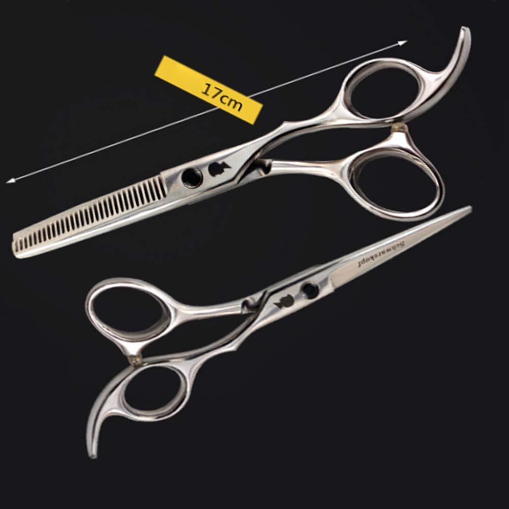 Professional Hair Cutting Scissors Set - 6 Inch Stainless Steel Hairdressing Shears with Thinning Scissors, Comb & Pouch - Barber Scissors for Men, Women & Pet Grooming - Perfect for Salon, Home & Professional Stylists