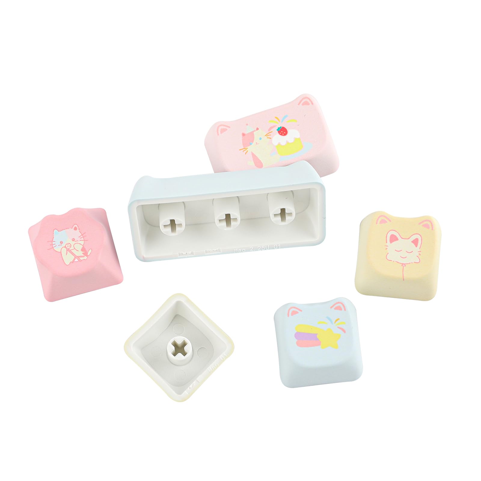 KiiBOOM Cat Paradise PBT Keycaps - 141 Keys for MX Switches | Gaming & Office Use