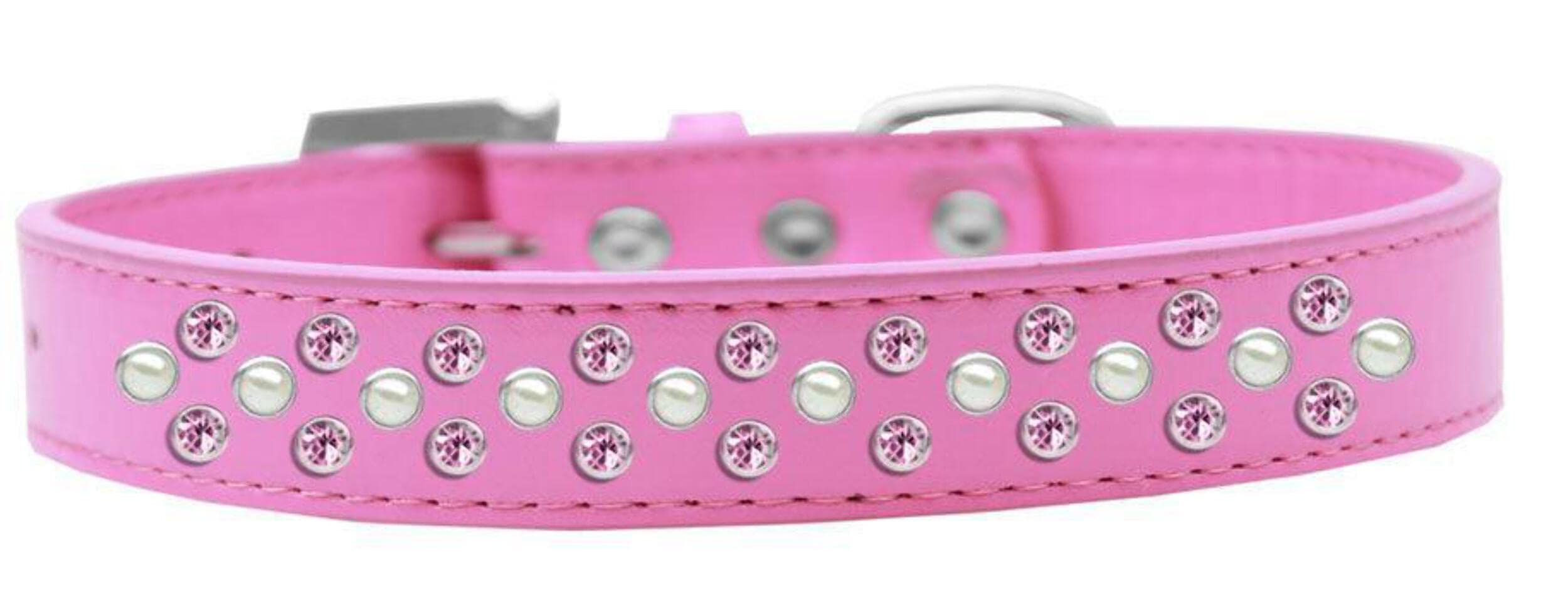 Lavender Dog Collar with Pearl & Pink Crystal Accents - Fashion Pet Collar for Small, Medium Dogs & Puppies - Perfect for Daily Walks, Special Occasions & Photo Shoots