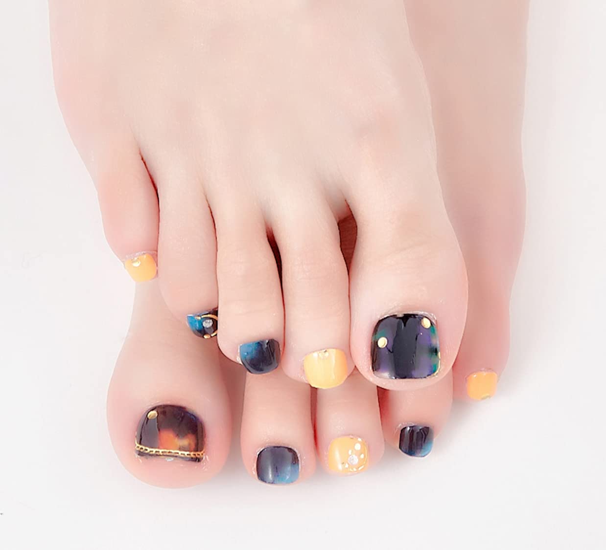 3D Nail Stickers for Women & Girls - Waterproof Glitter Luxury DIY Nail Art Decals - Self-Adhesive Peel Off Fake Nails - 22 Pieces Multicolor Set (GD-042) | Perfect for Parties, Weddings, Holidays & Everyday Nail Fashion