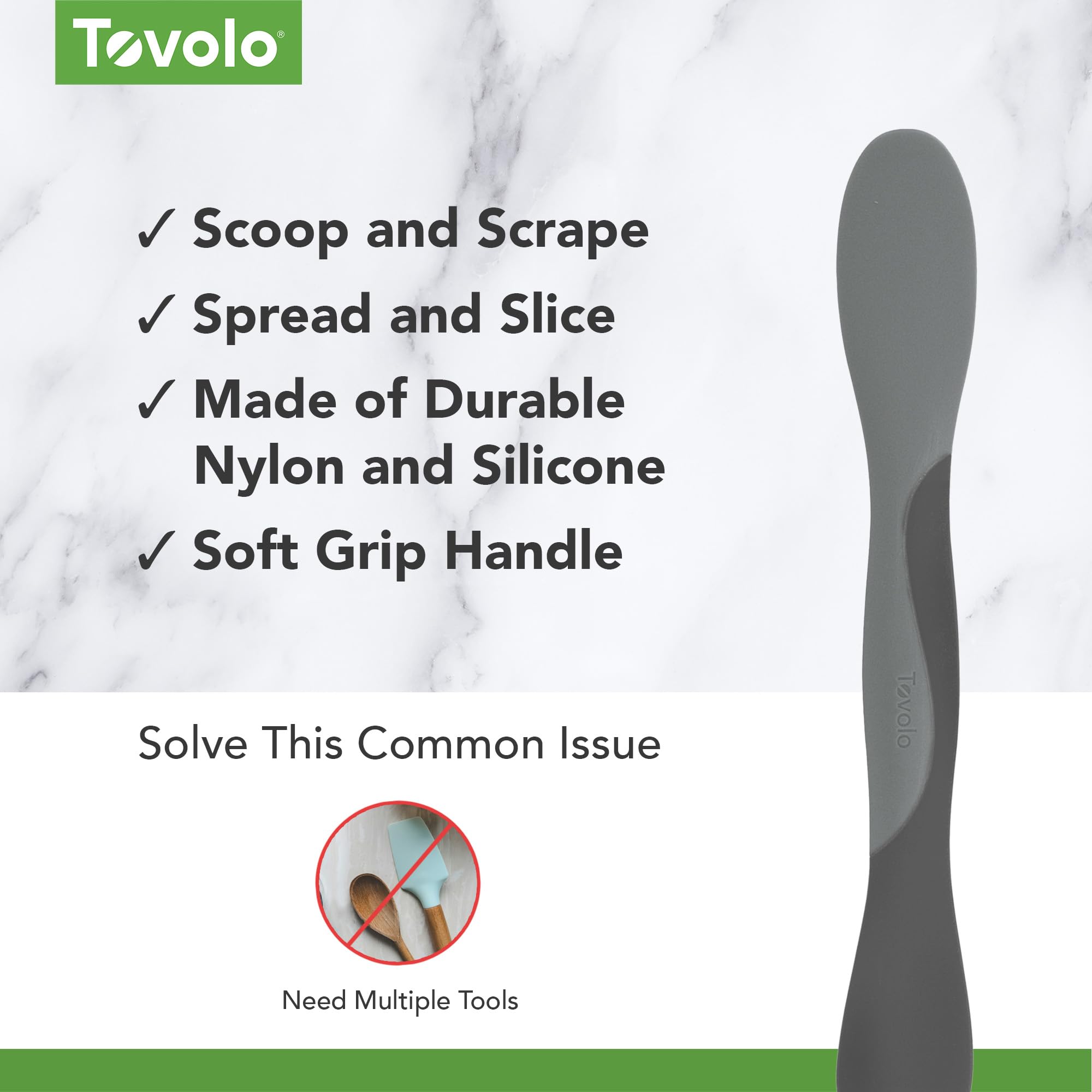 Tovolo Multi-Purpose Kitchen Tool for Scooping, Spreading, Slicing & Scraping – Perfect for Meal Prep, Baking & Cooking
