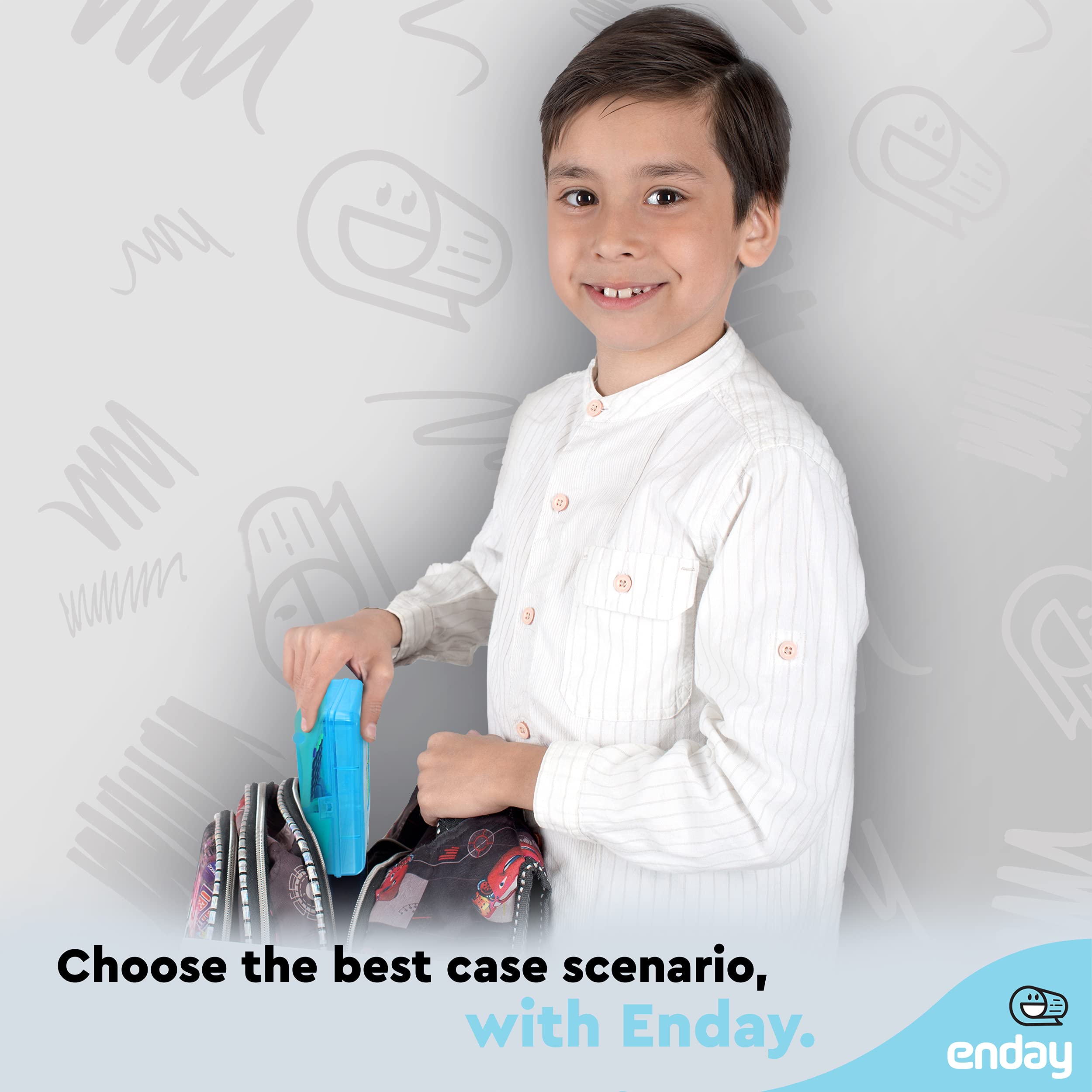 Enday Plastic Pencil Box Case - Multipurpose Storage Organizer for School & Office Supplies - Large Capacity Snap Lid Utility Box - Available in Blue, Purple, Pink, Red, Green, Grey (24 Pack) - Perfect for Students, Teachers & Office Organization