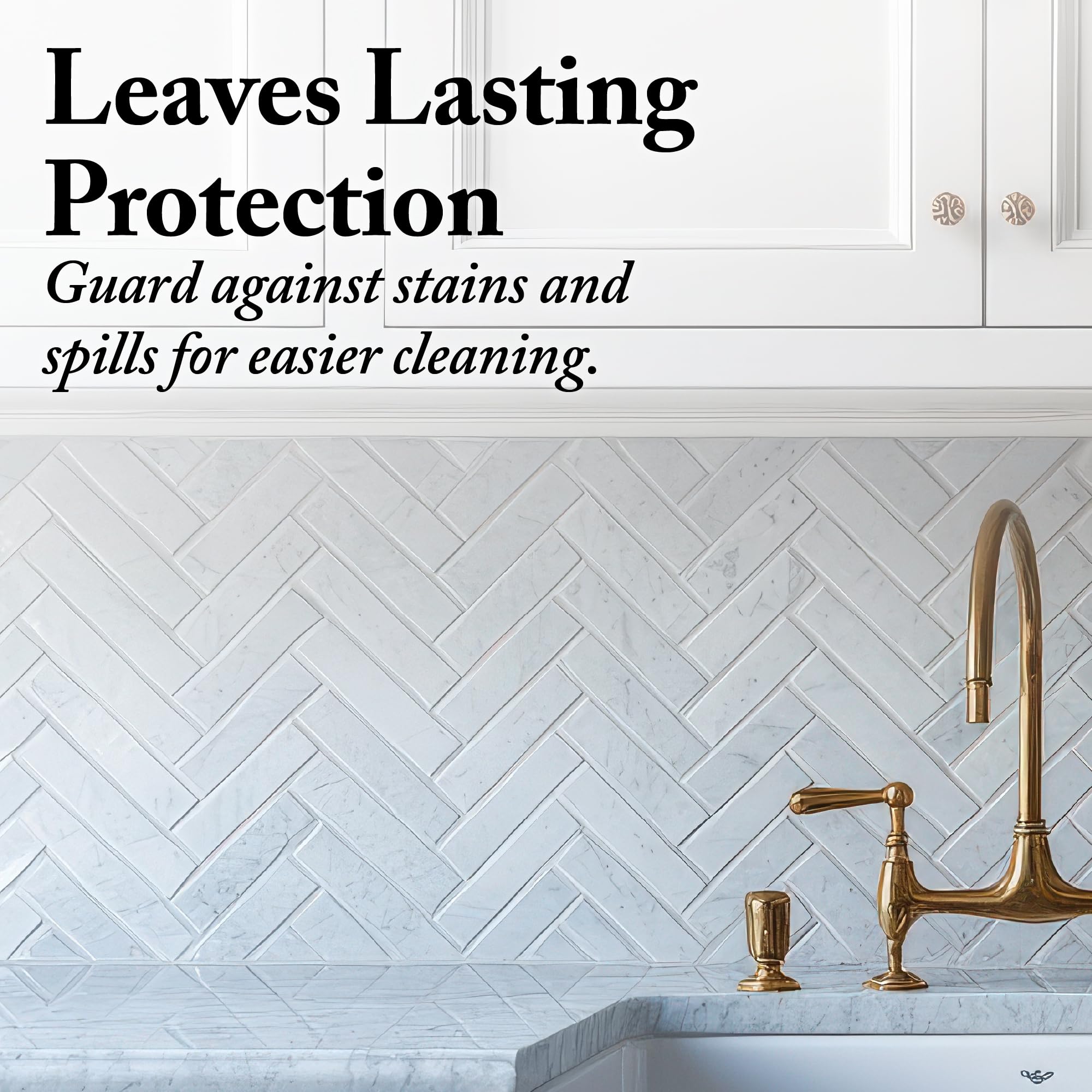 Goddard's Granite & Marble Polish with Carnauba Wax - 8oz Stone Cleaner & Protector for Countertops, Tile, Floors - Removes Water Stains & Restores Shine - Perfect for Kitchen, Bathroom & Outdoor Stone Surfaces