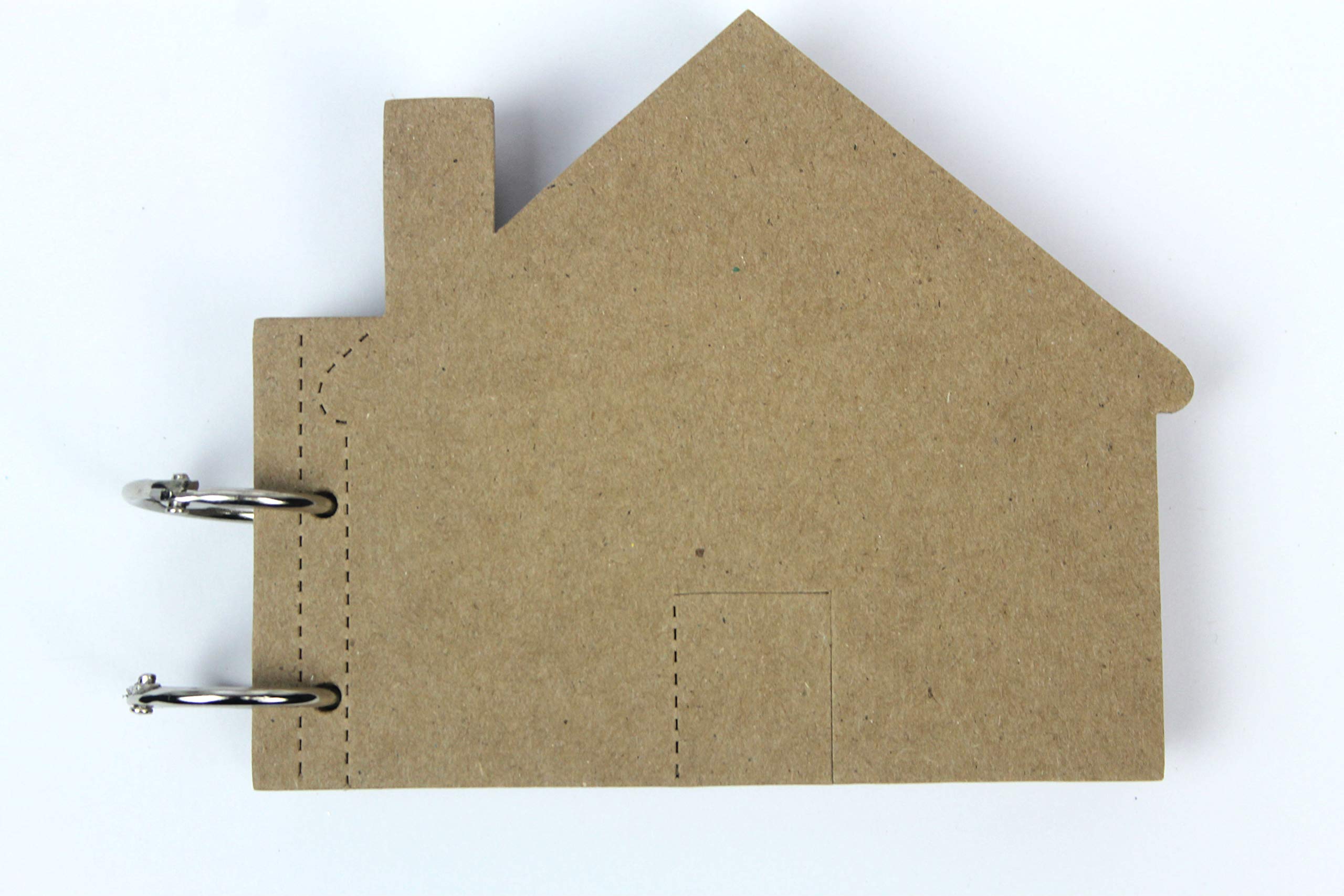 10-Page Chipboard Mini House Album with Door & Book Ring Closure - Perfect for Scrapbooking, Home Decor, and Gift Giving