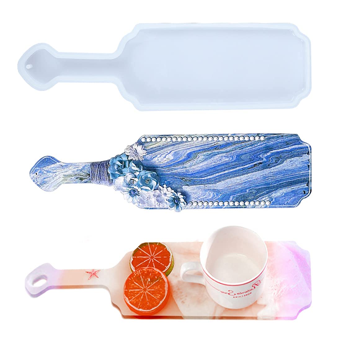 Epoxy Resin Molds with Handle - Silicone Coaster & Serving Tray DIY Craft Molds for Tea Tray, Fruit Platter, Candlestick, Tableware - Perfect for Home Decor, DIY Projects, and Gift Making